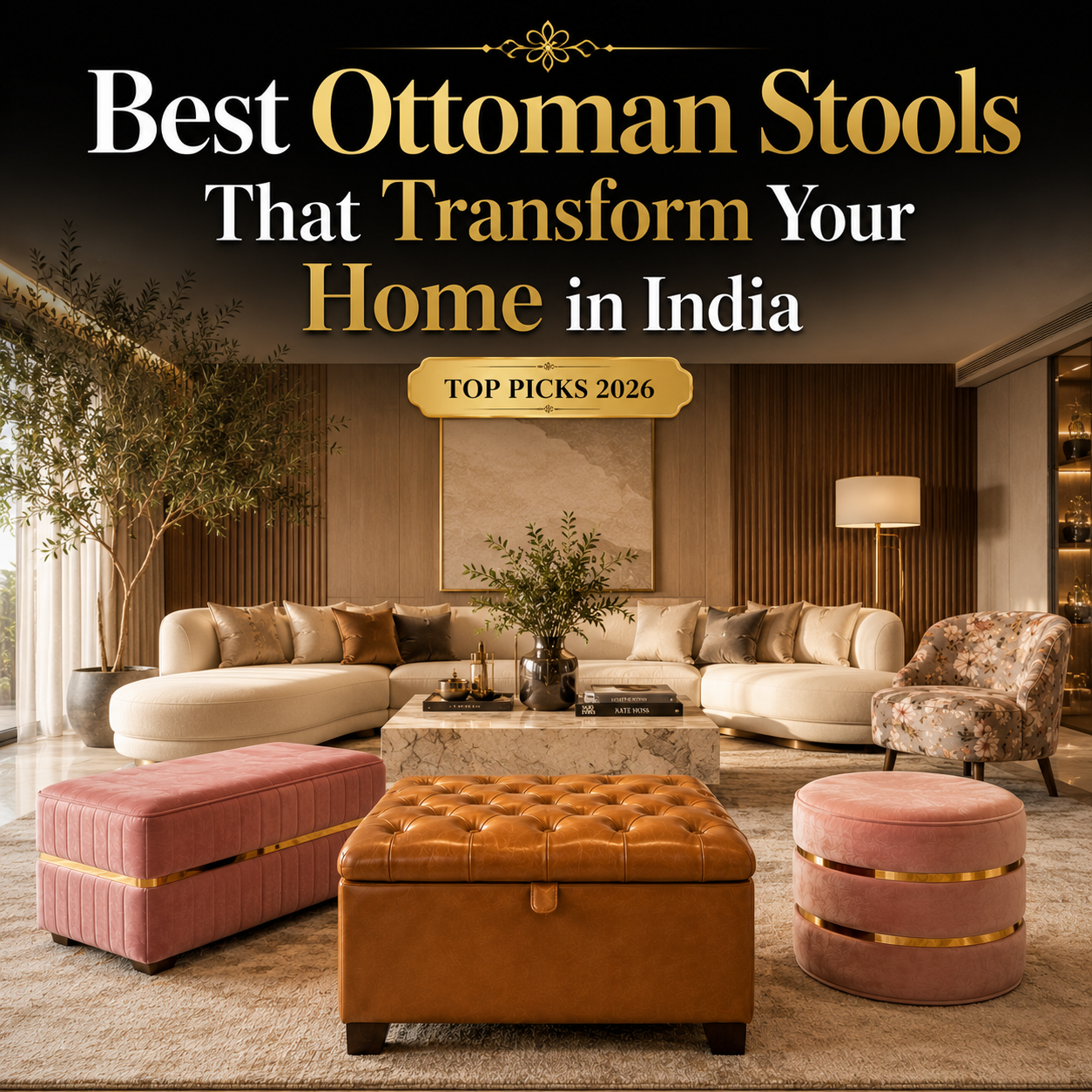Best Ottoman Stools for Living Rooms in India