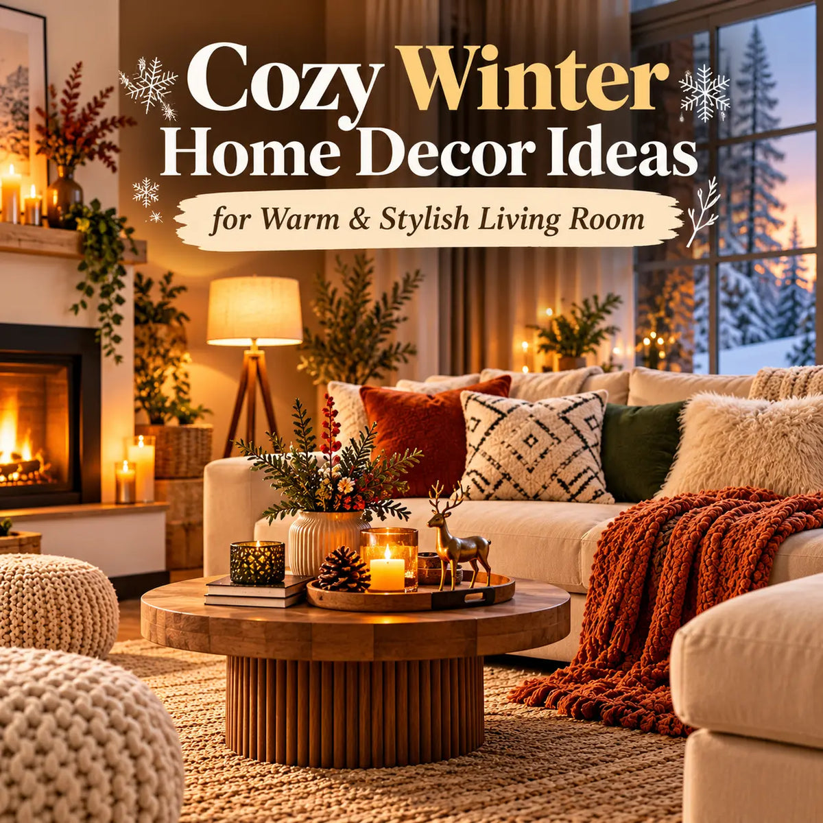 Cozy Winter Home Decor Ideas to Transform Your Living Room Into a Warm & Stylish Retreat