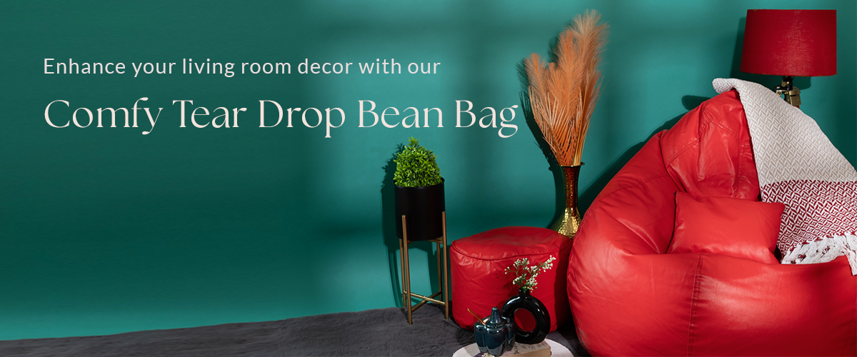 Buy Stunning Low Cost teardrop bean bag with beans from ThreadVibe Living