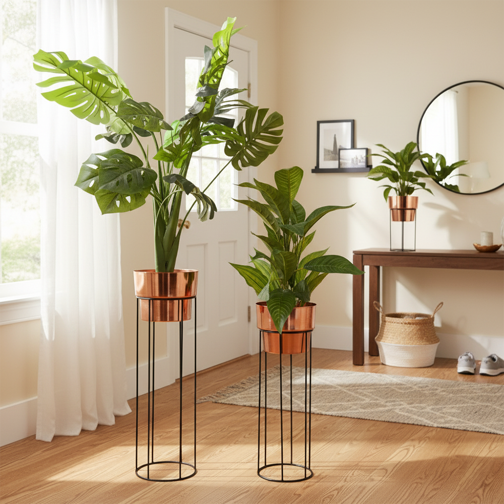 Tall Copper Planters Set of 2