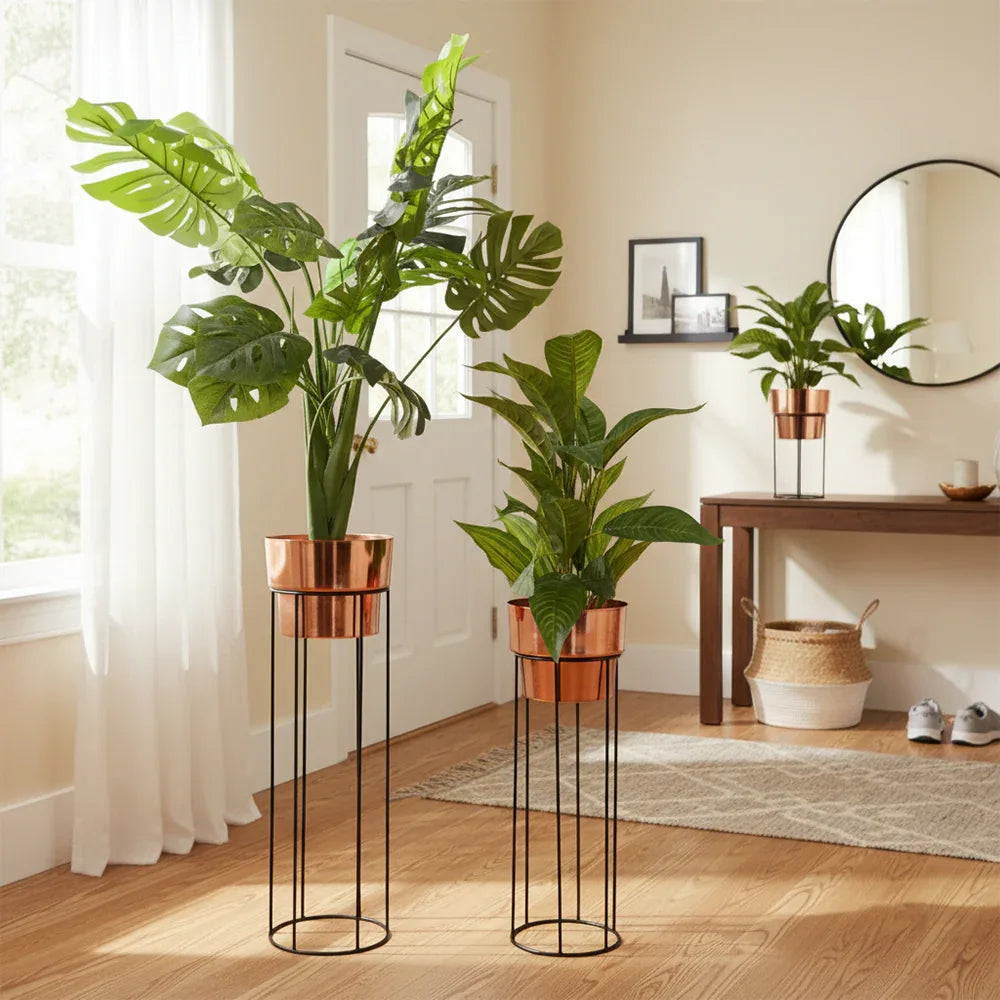 Tall Copper Planters Set of 2
