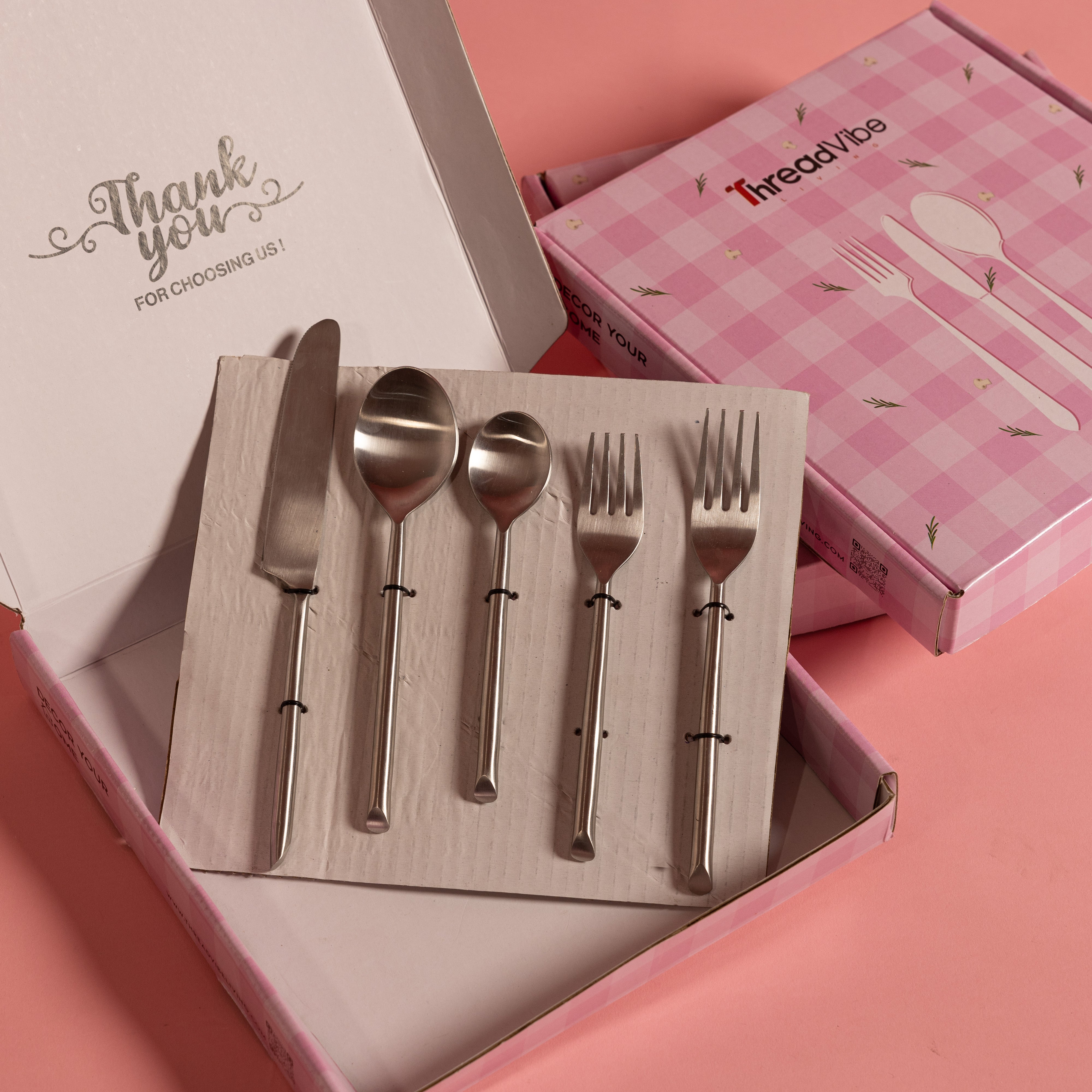 Matt Finish Stainless Steel Cutlery set of 5