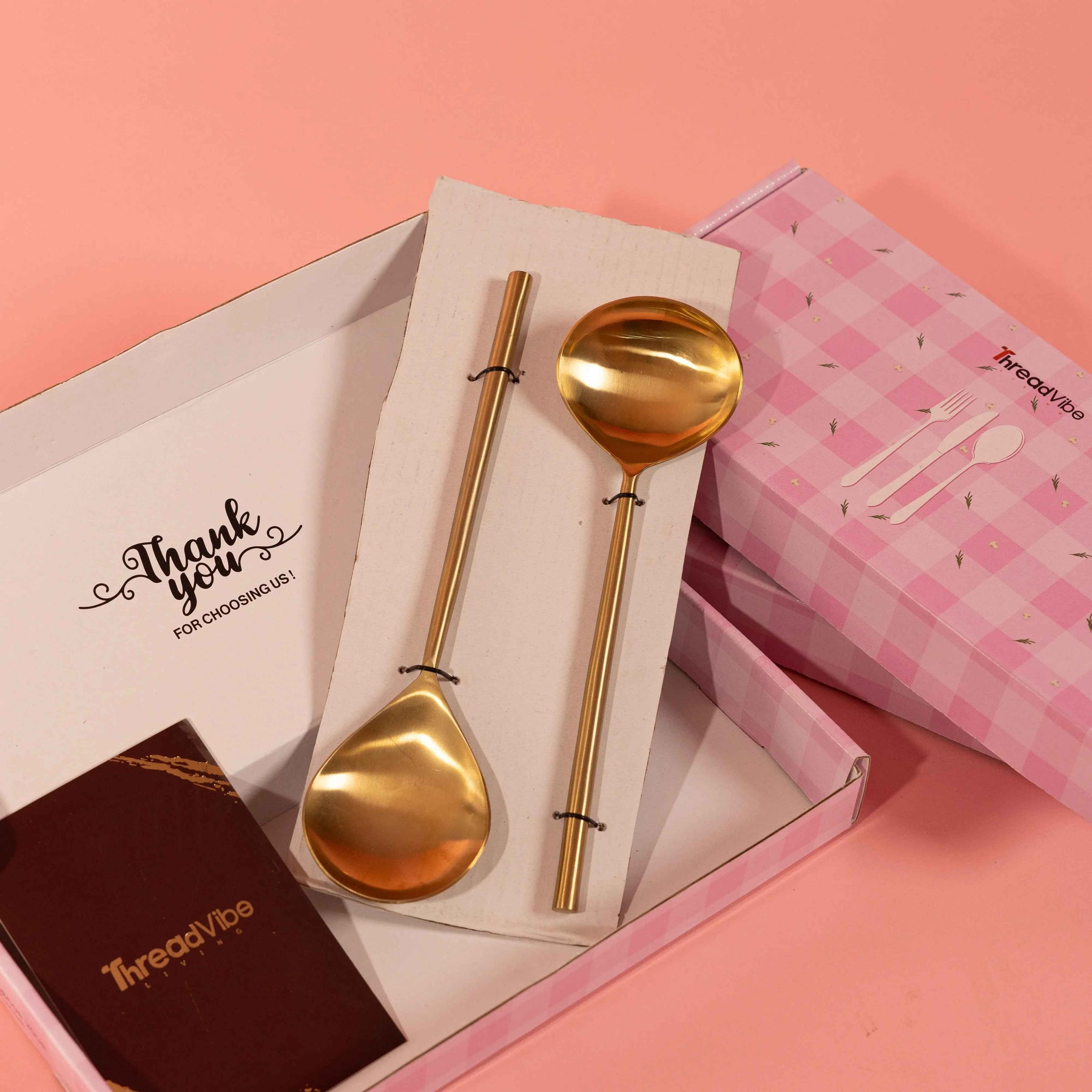 Premium Gold Stainless Steel Serving Spoon Set of 2