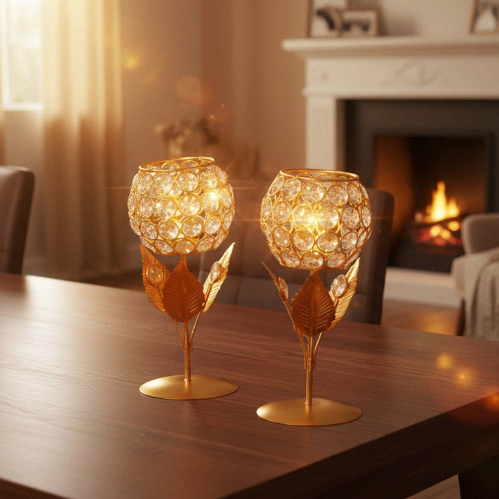 Crystal Candle Holders Set of 2