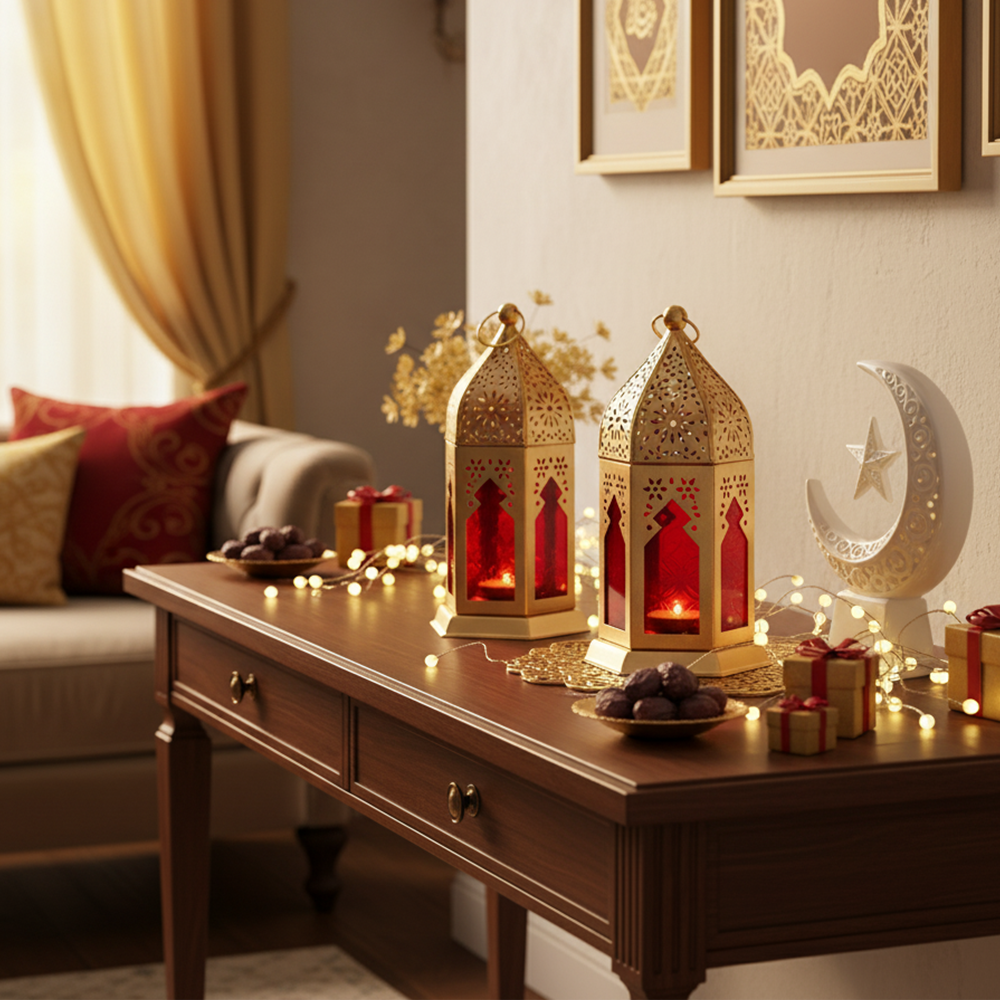 Ruby Red Moroccan Lanterns set of 2