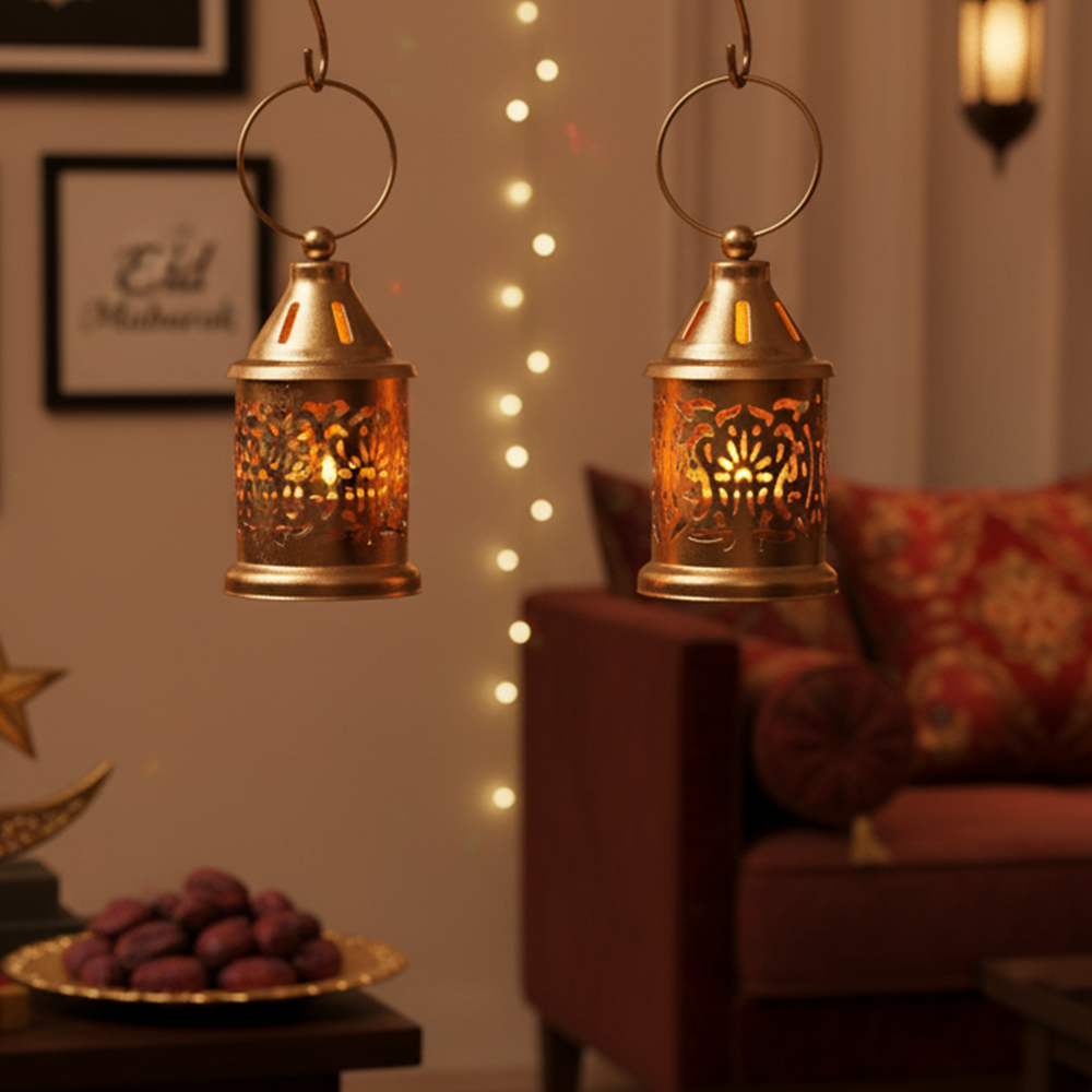 Golden Filigree Tea Light Holders Set of 2