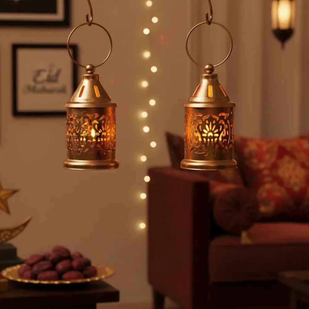 Golden Filigree Tea Light Holders Set of 2
