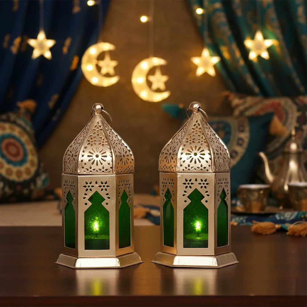 Emerald Moroccan Lanterns Set of 2
