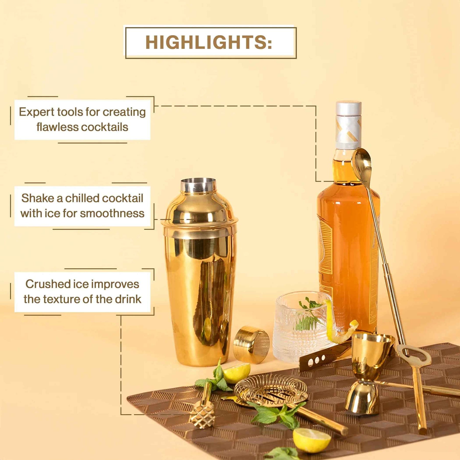 Premium Stainless Steel Cocktail Shaker Bar Tool Set