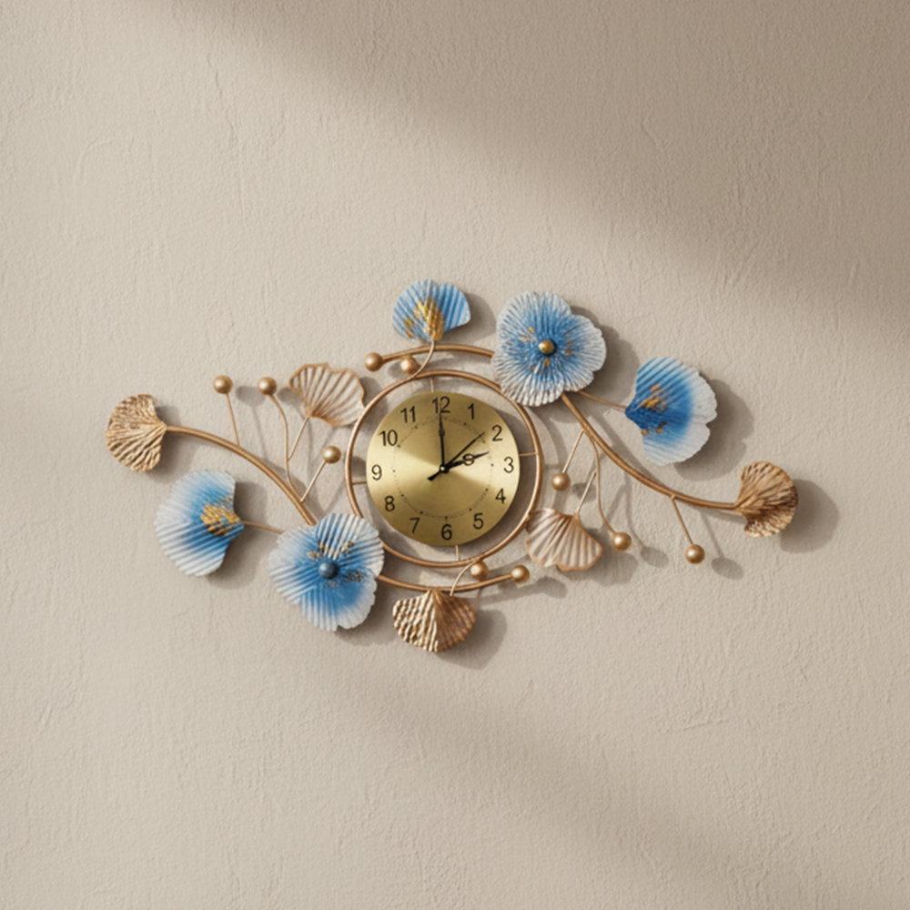 Decorative Floral Metal Wall Clock