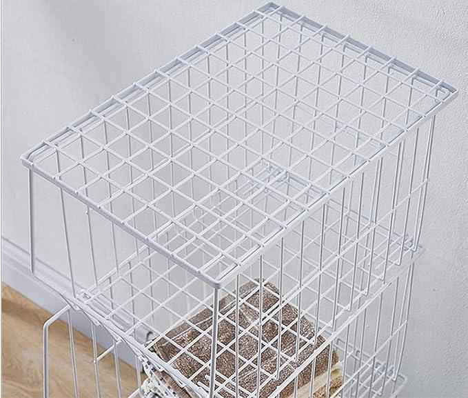 Premium 2-Tier Metal Wire Basket with Wheels in White