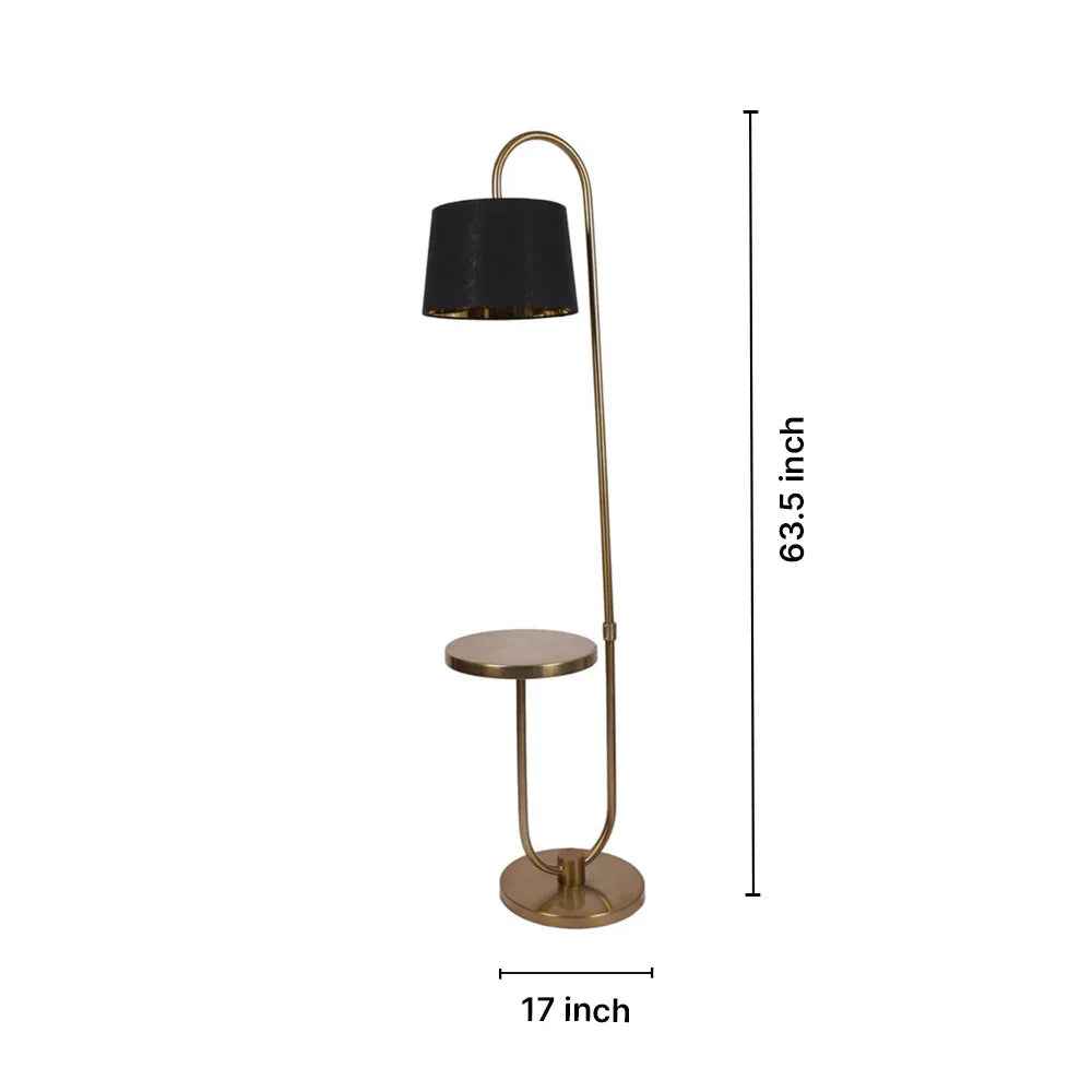 Antique Brass Metal Floor Lamp with Shade Bedroom