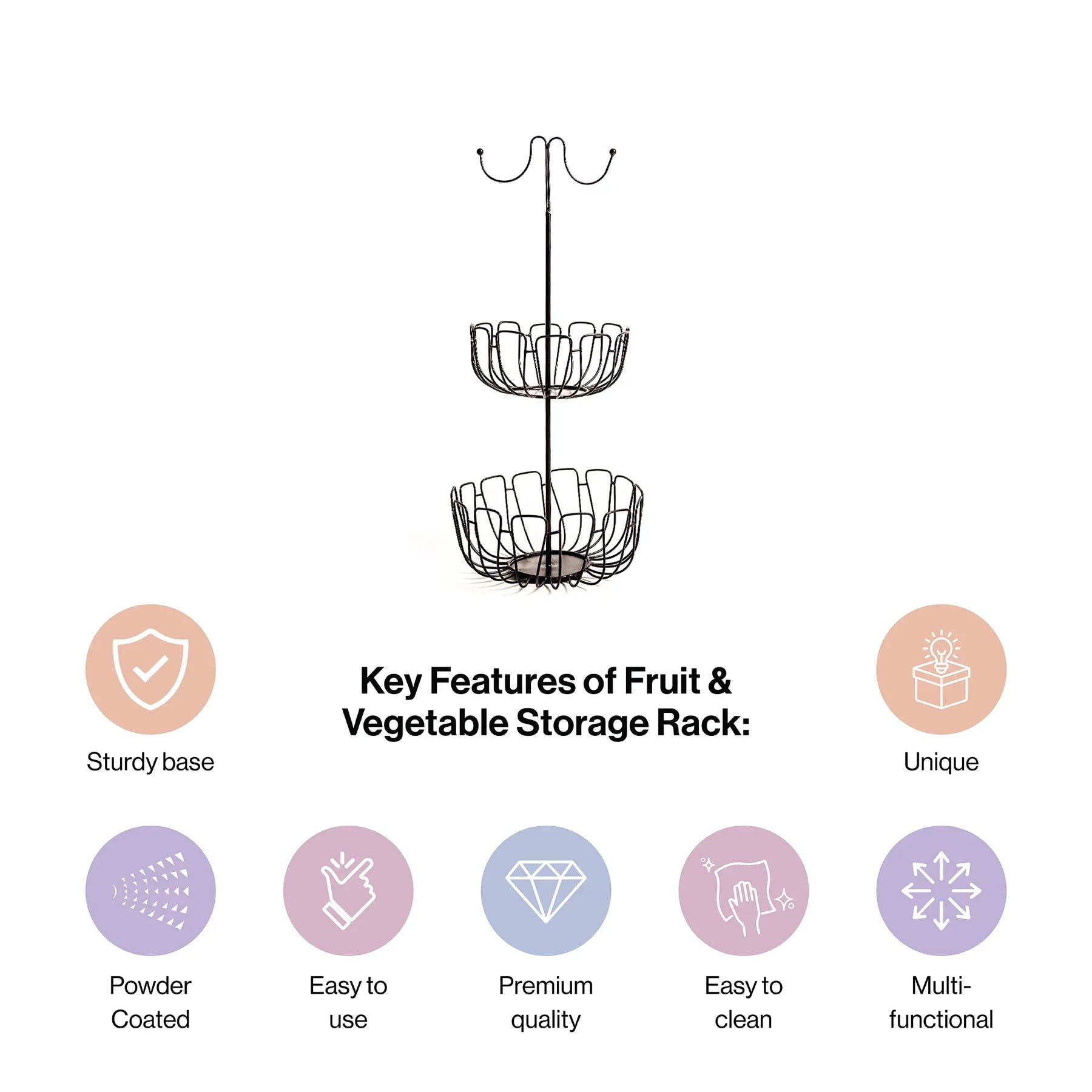 Fruit Plate and Dessert Sandwich Basket Storage (Three Layer) for Kitchen Decor