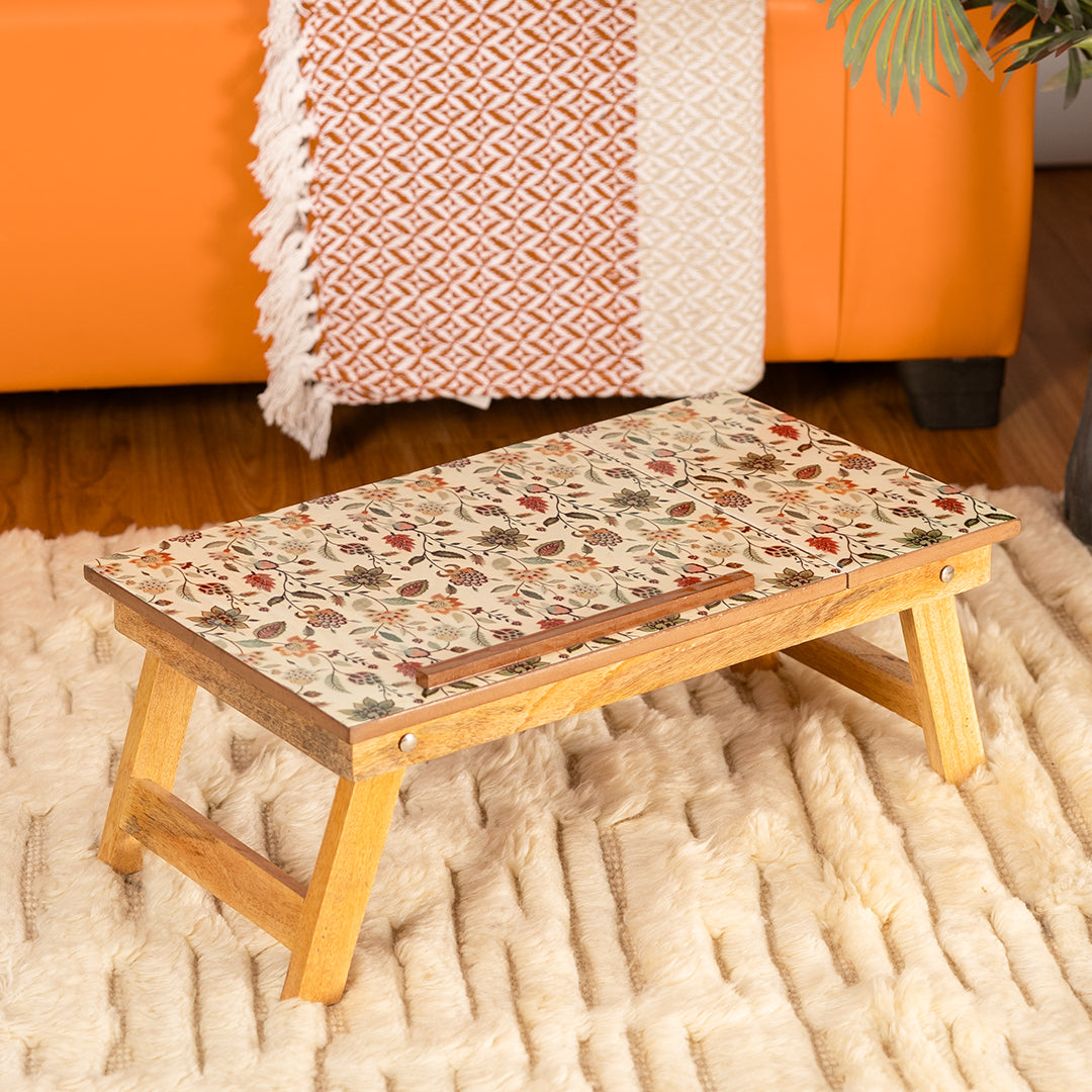 Mango Wood Handmade Folding Laptop Table in Jaipuria with Epoxy Resin