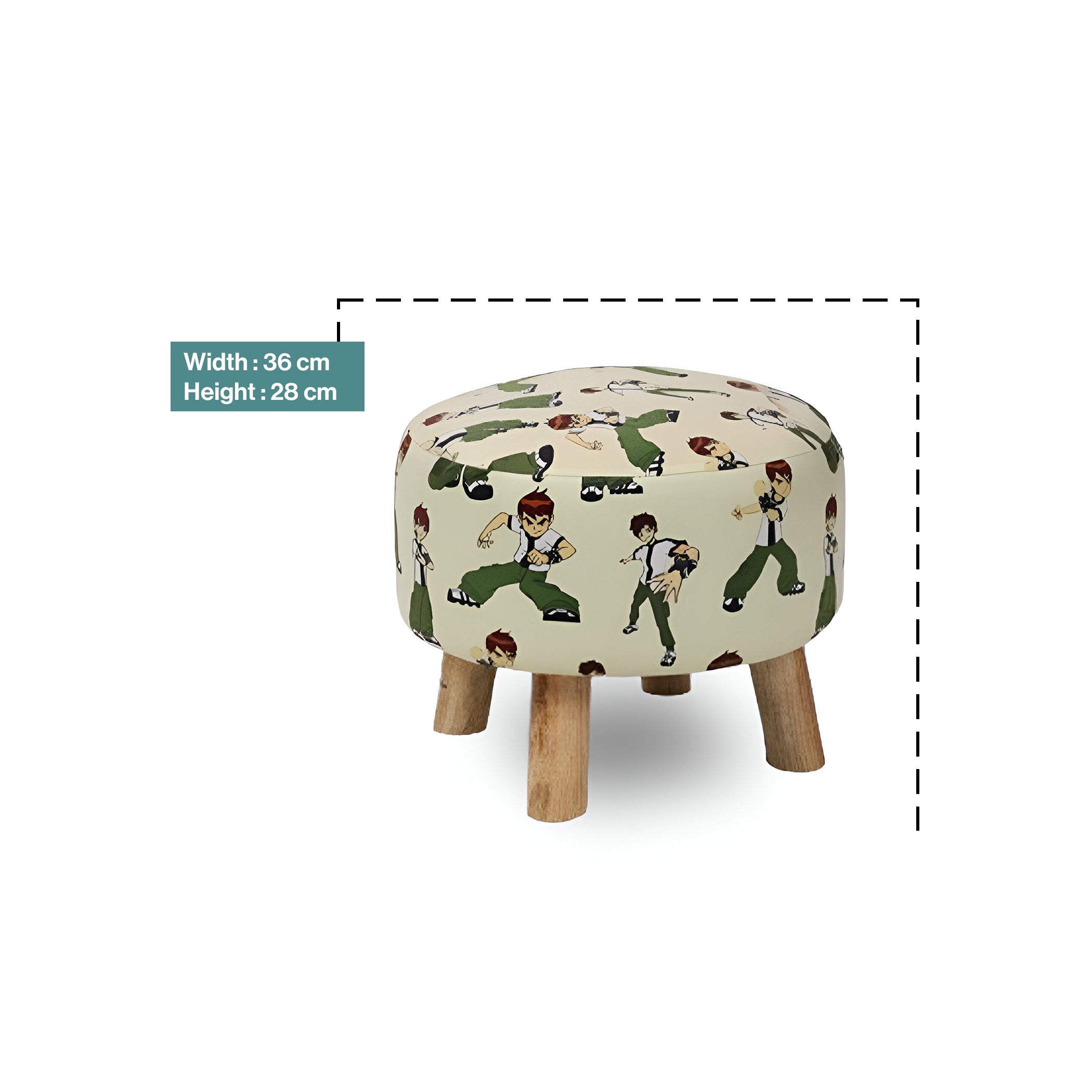Round Sofa Ottoman Kids In Ben 10-Combo of 2