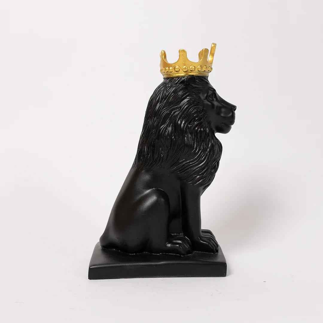 Modern Artistic Black King Lion Decorative Showpiece