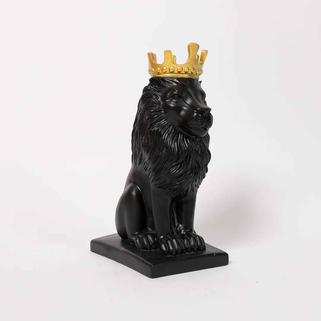 Modern Artistic Black King Lion Decorative Showpiece