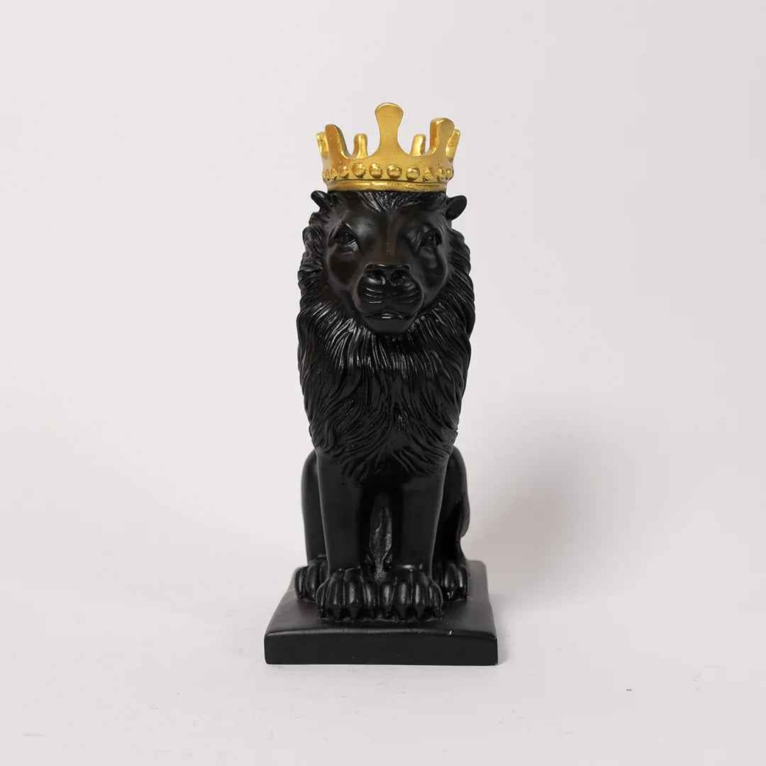 Modern Artistic Black King Lion Decorative Showpiece