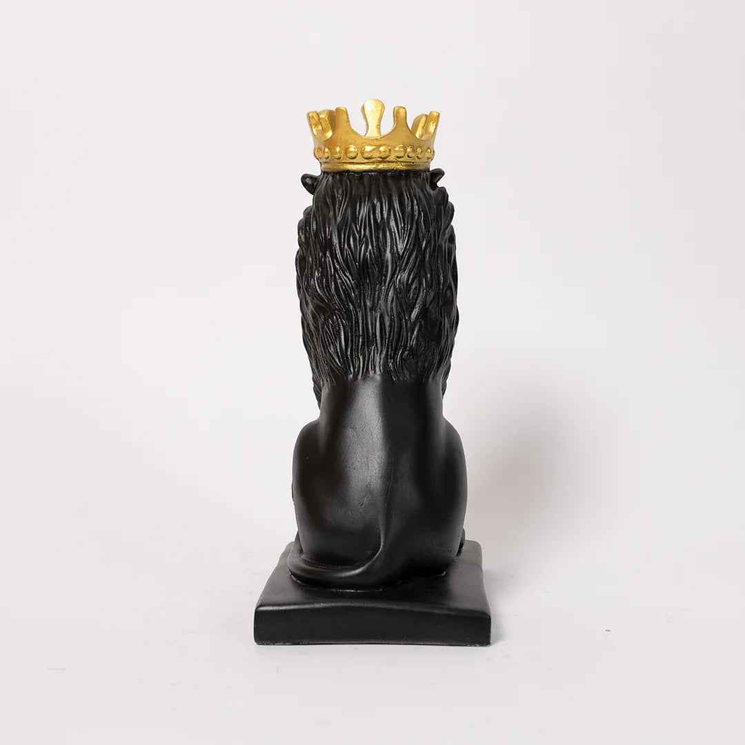 Modern Artistic Black King Lion Decorative Showpiece