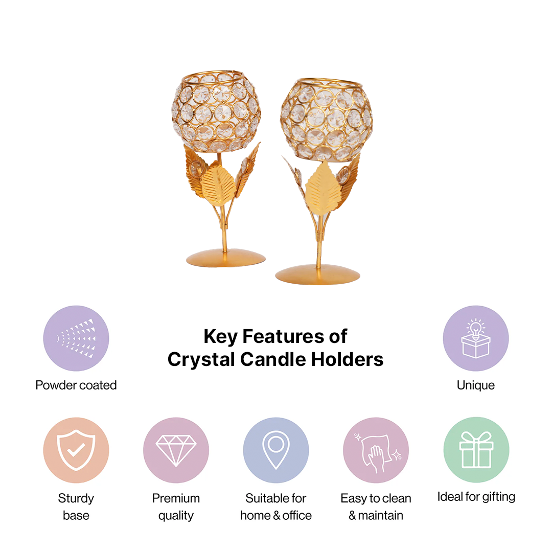 Crystal Candle Holders Set of 2