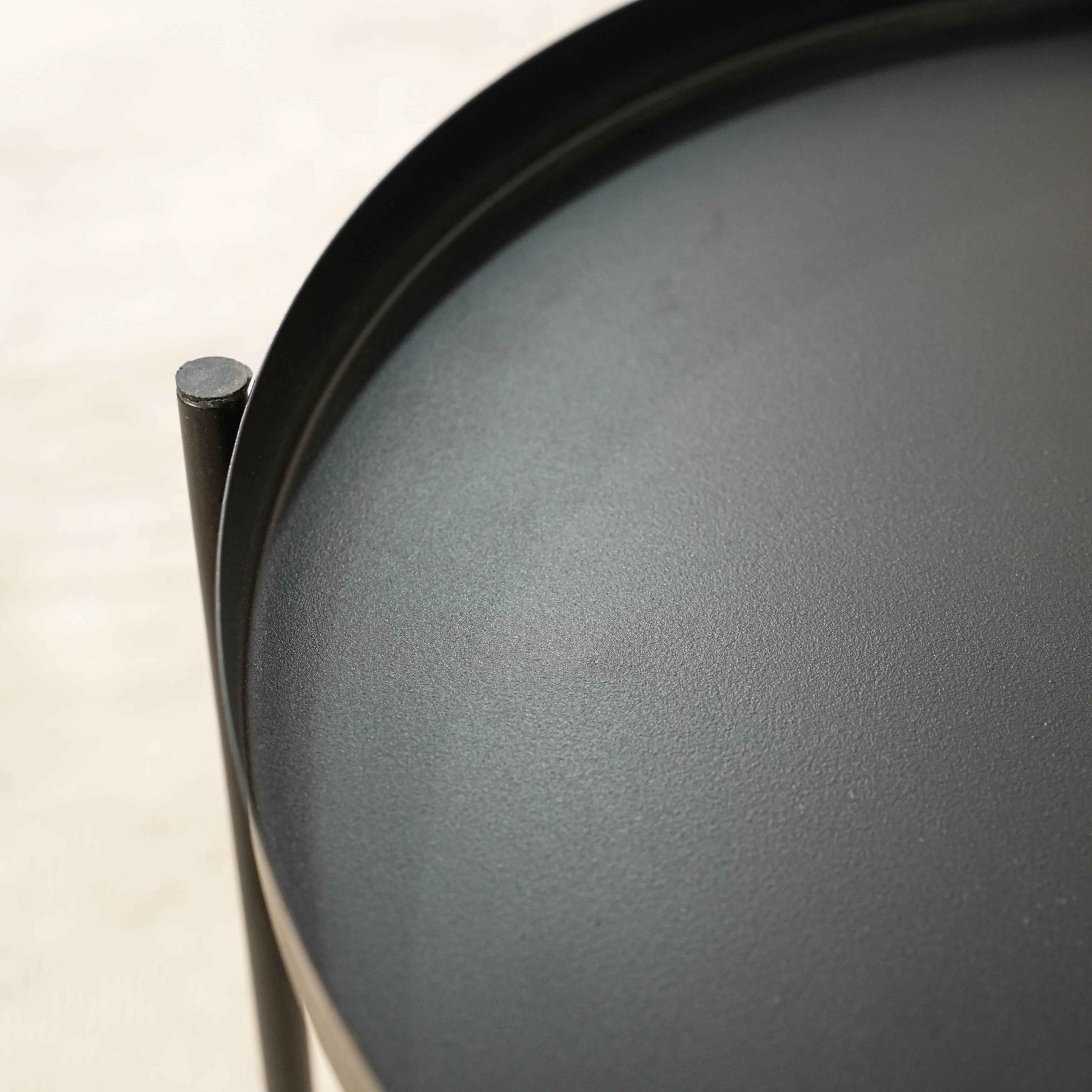 Modern Black Metal Tray Top Side Table with X-Frame Base