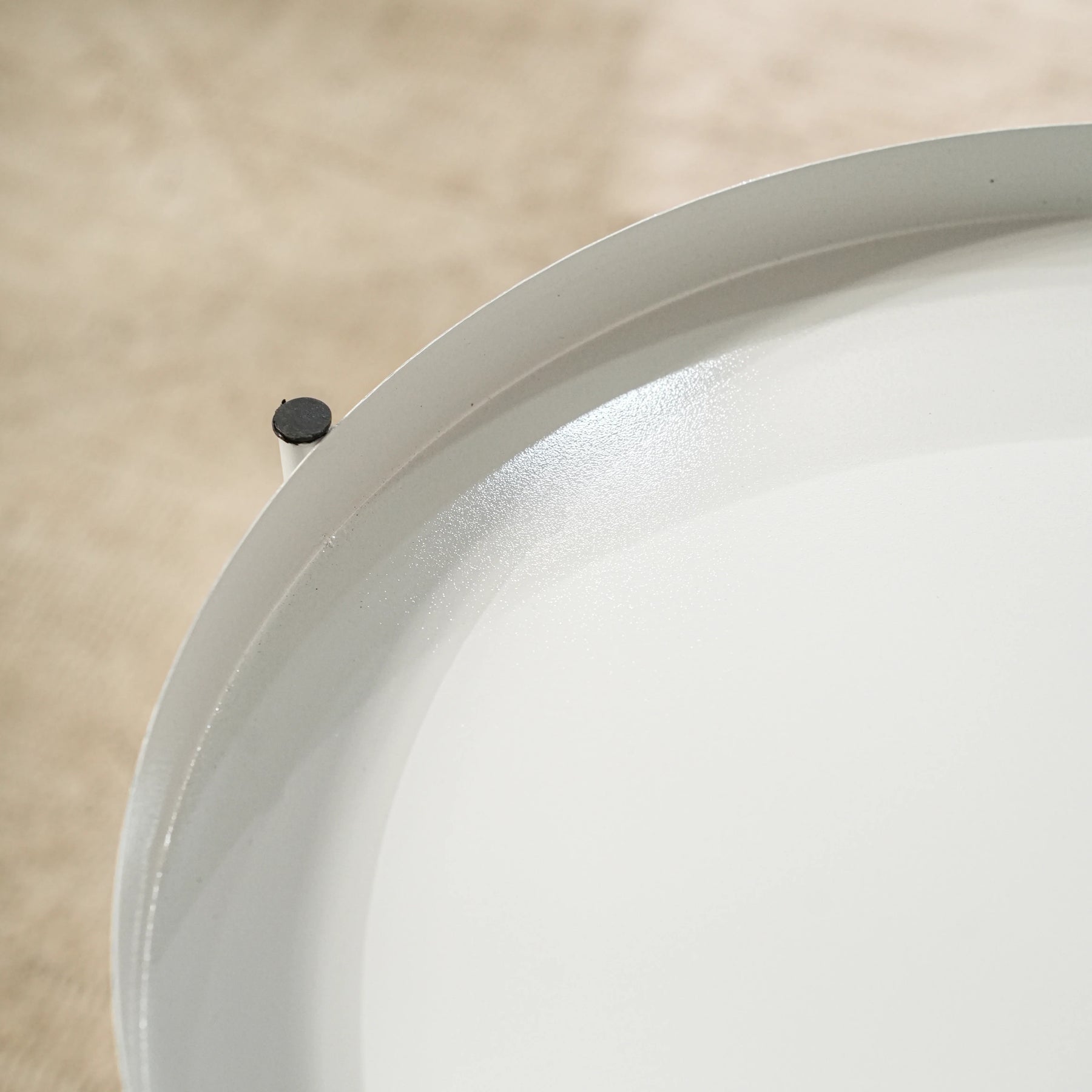 Modern White Metal Tray Top Side Table with X-Frame Base