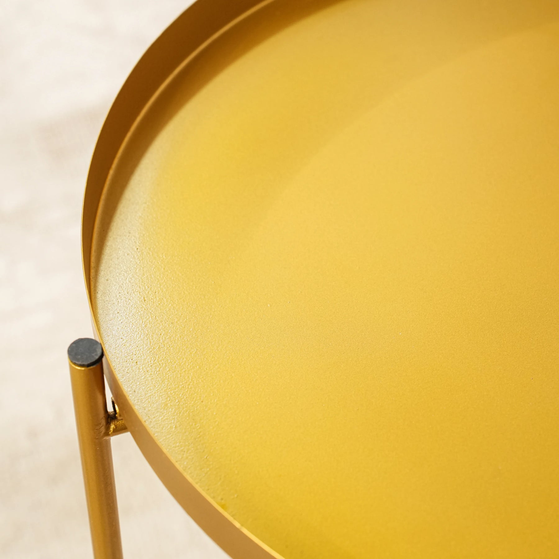 Modern Golden Metal Tray Top Side Table with X-Frame Base