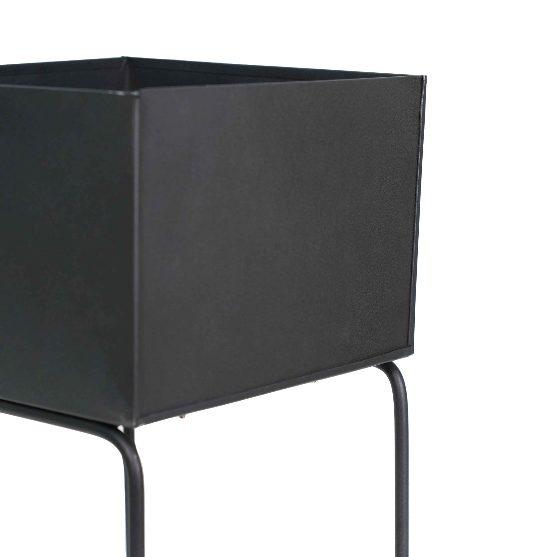 Double Pot Metal Planter Stand Black