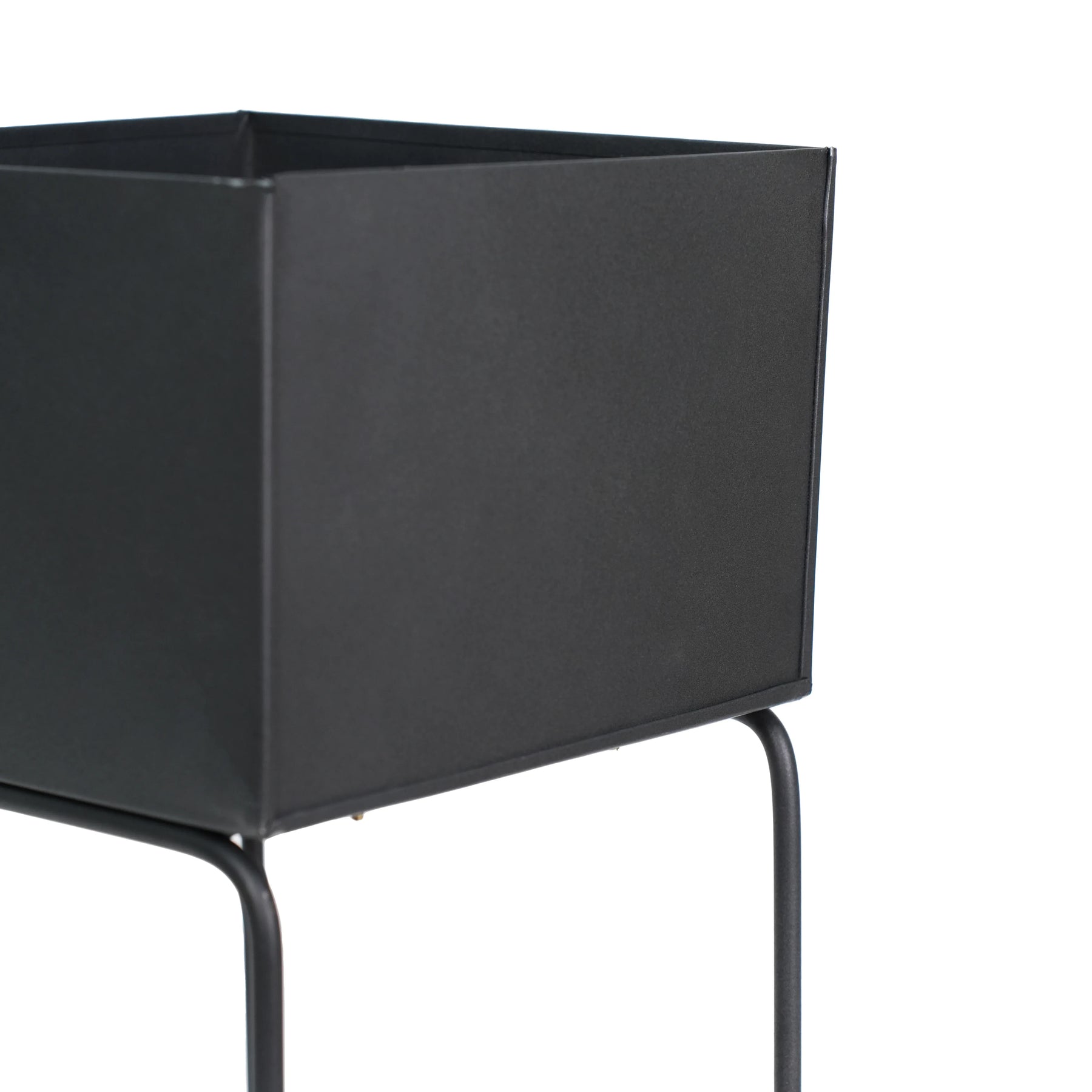 Double Pot Metal Planter Stand Black