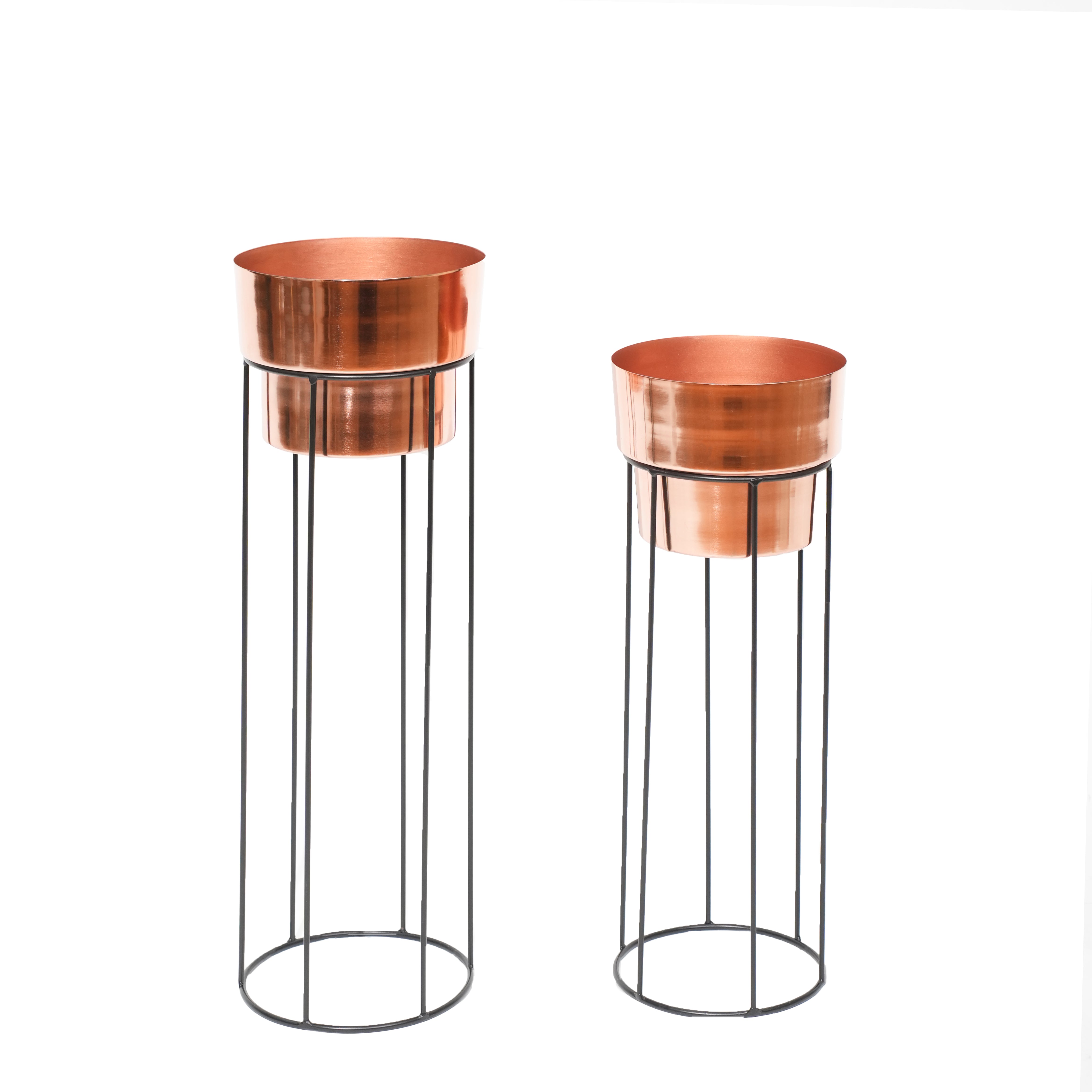 Tall Copper Planters Set of 2
