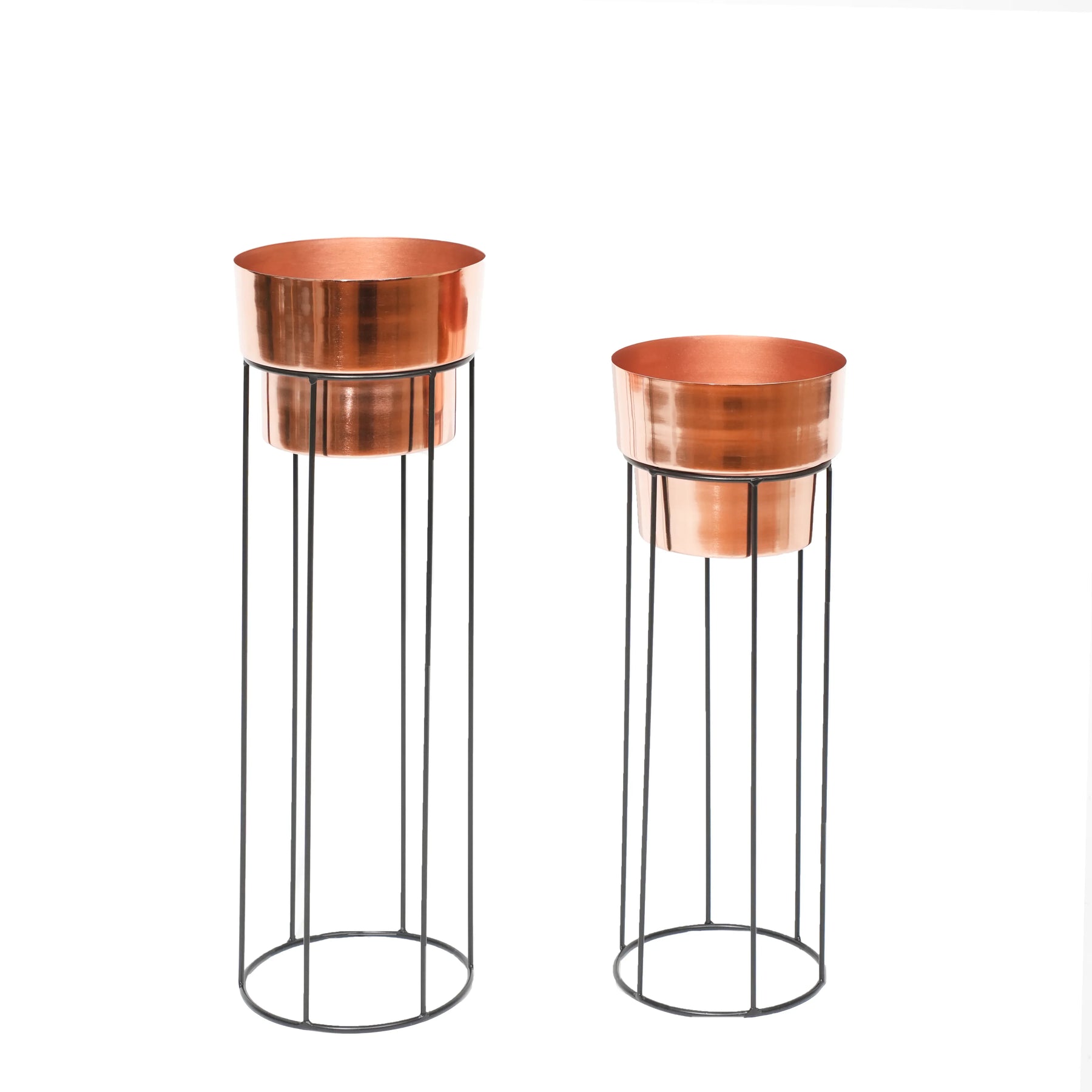 Tall Copper Planters Set of 2