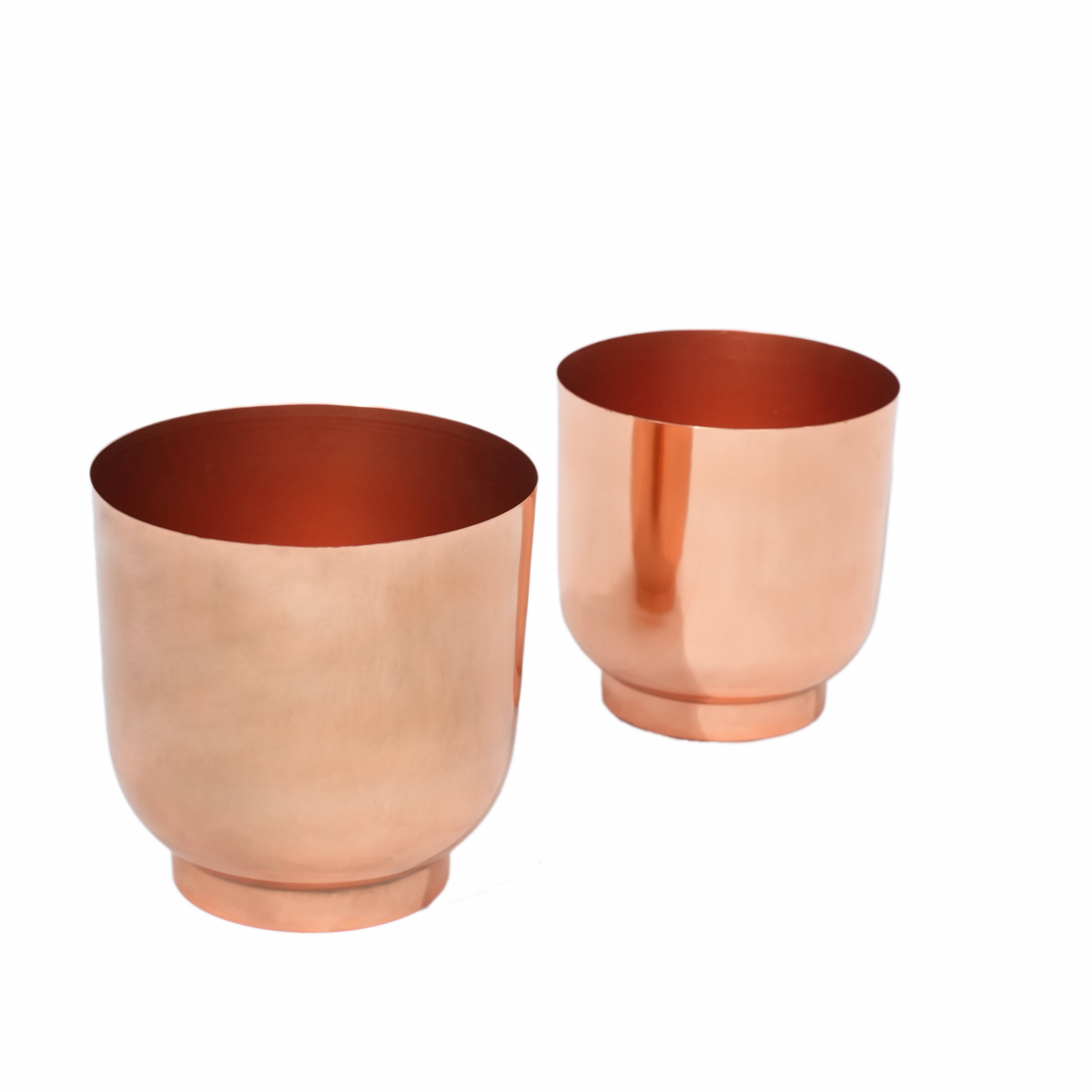 Copper Finish Metal Planters Set of 2