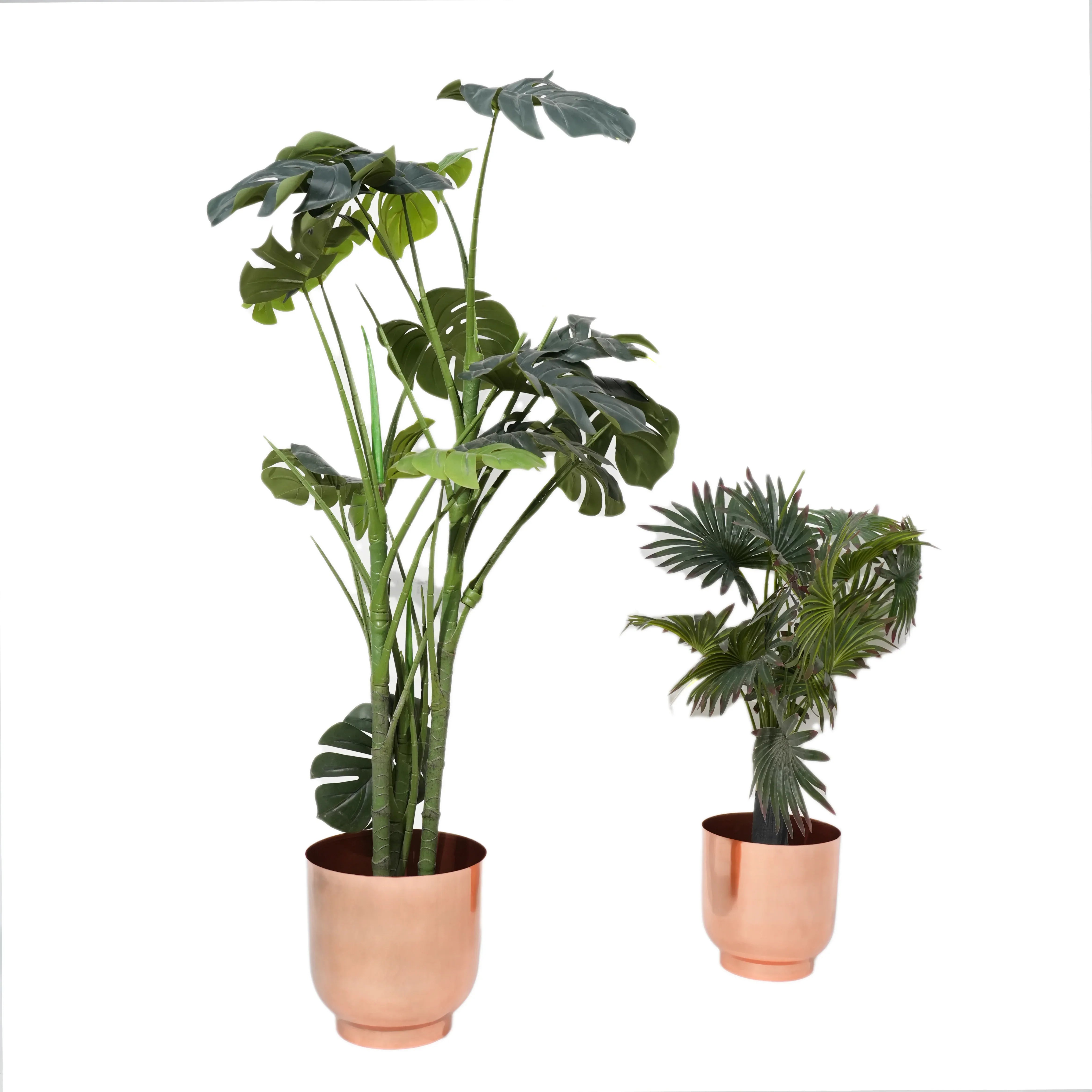 Copper Finish Metal Planters Set of 2