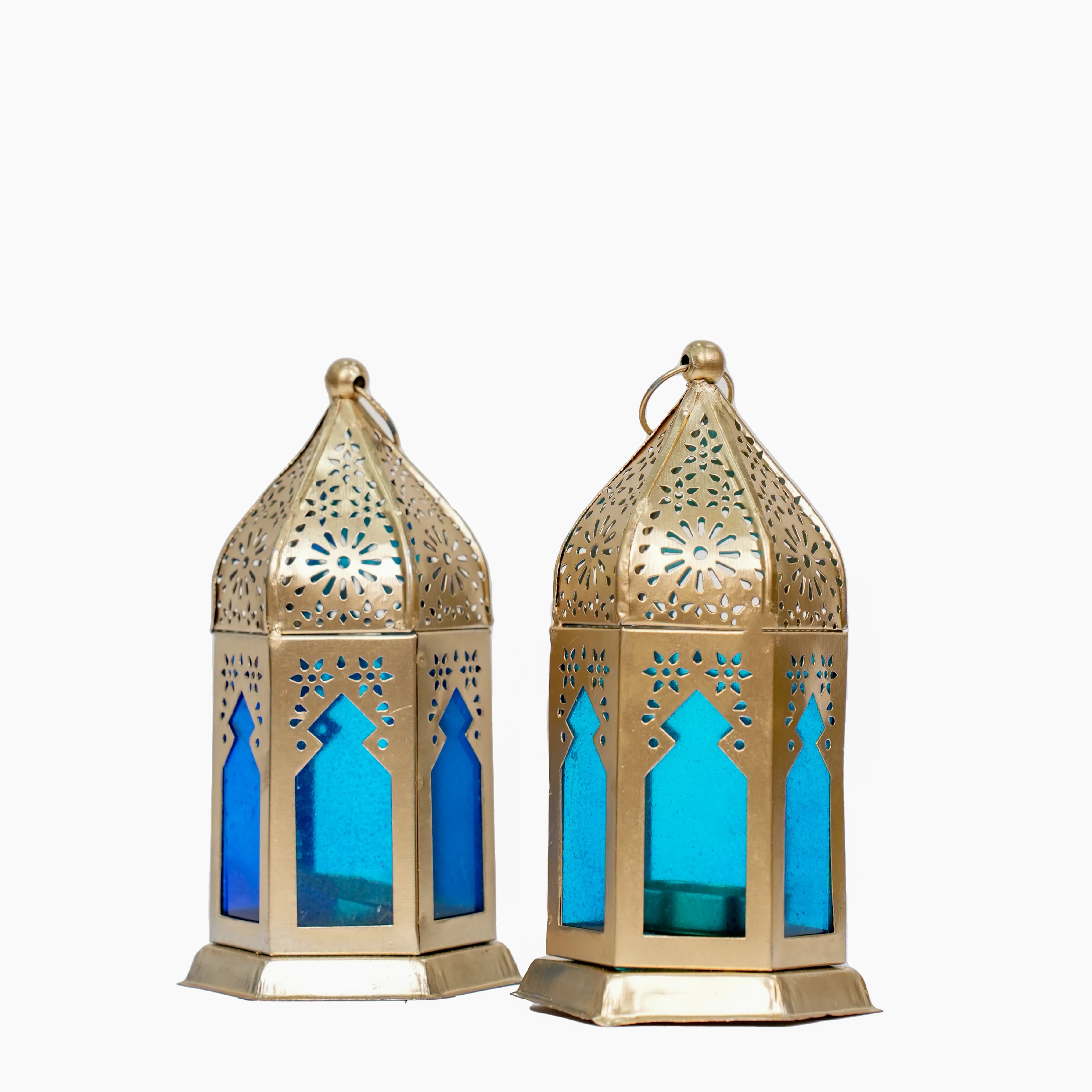 Blue Moroccan Lantern set of 2