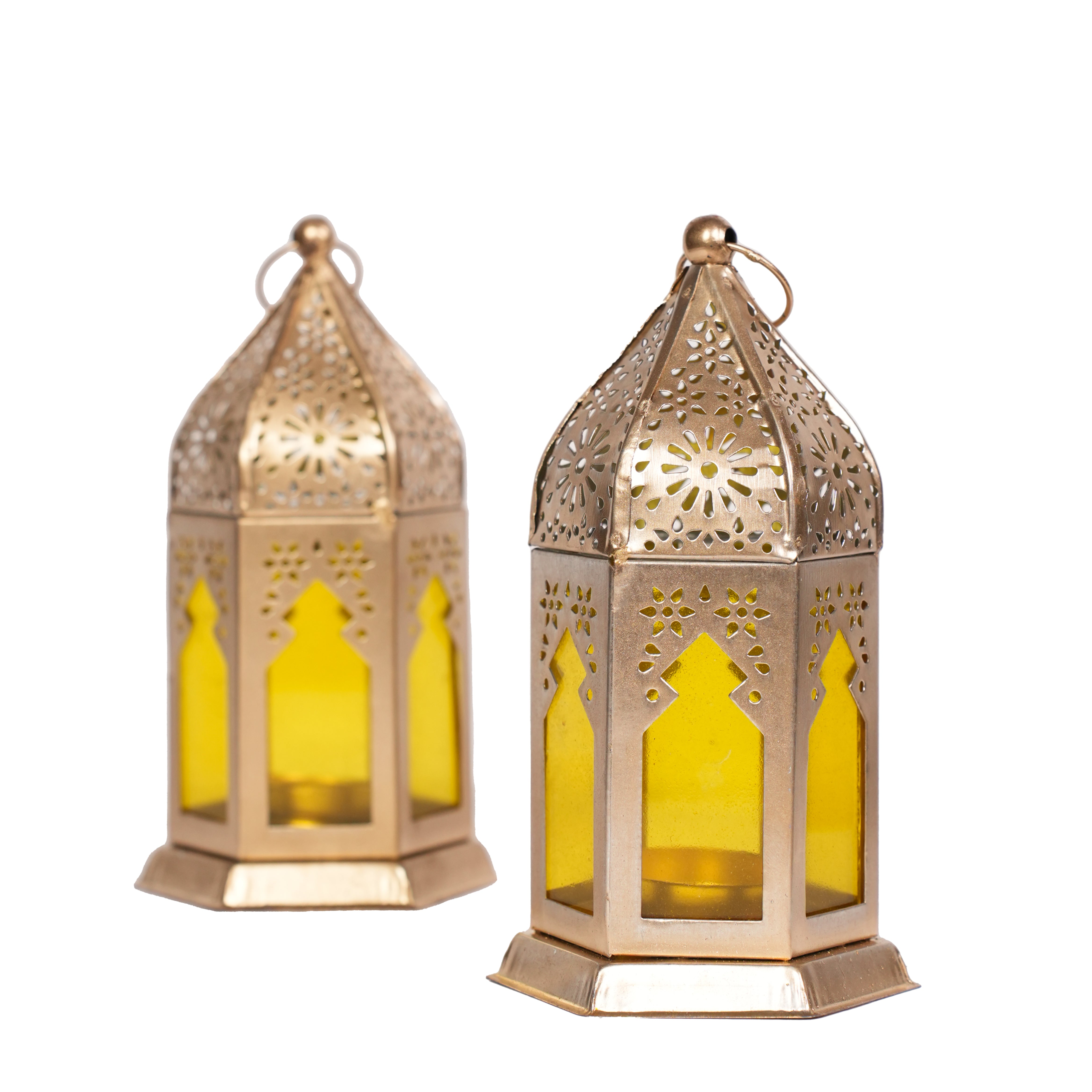 Yellow Moroccan Lanterns Set of 2