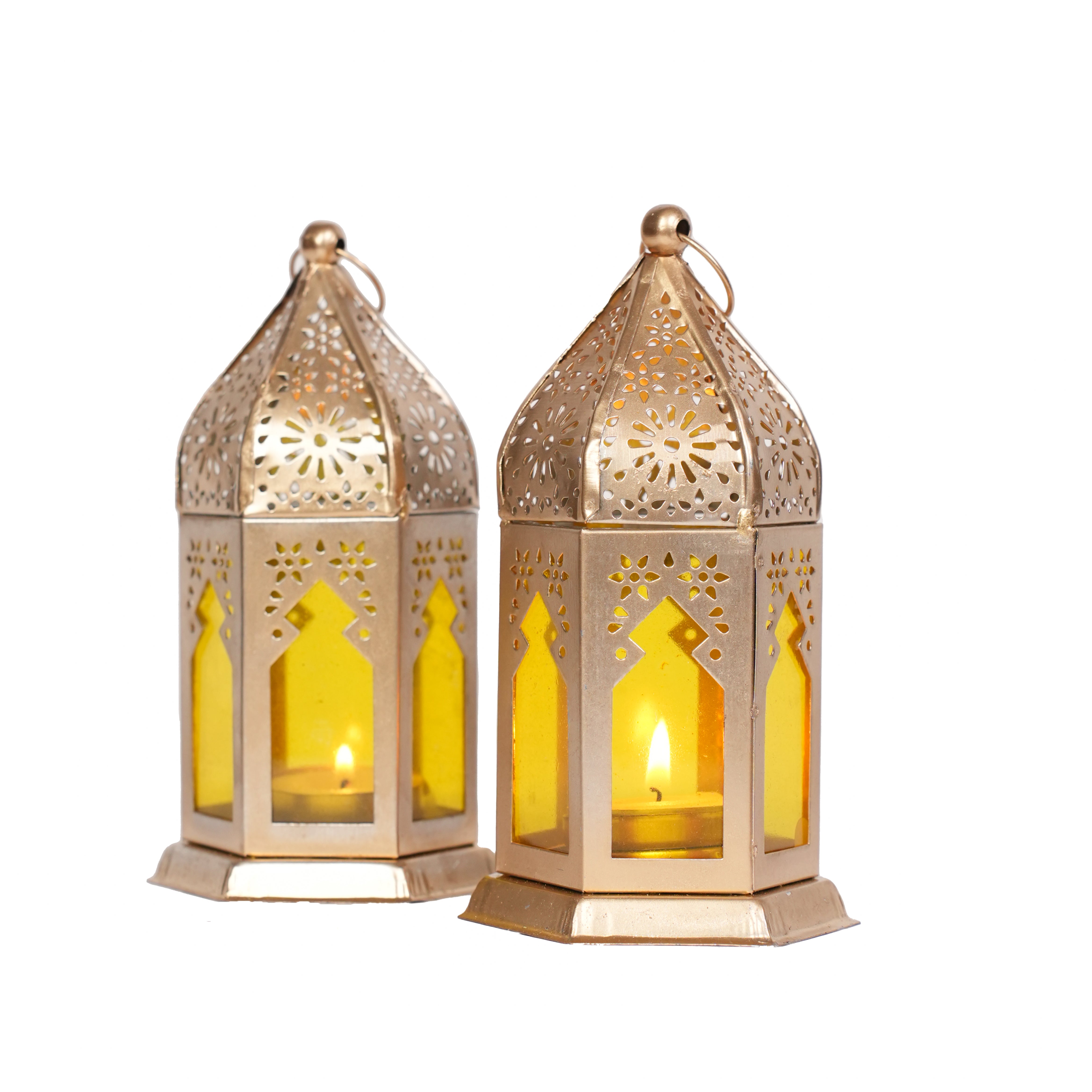Yellow Moroccan Lanterns Set of 2
