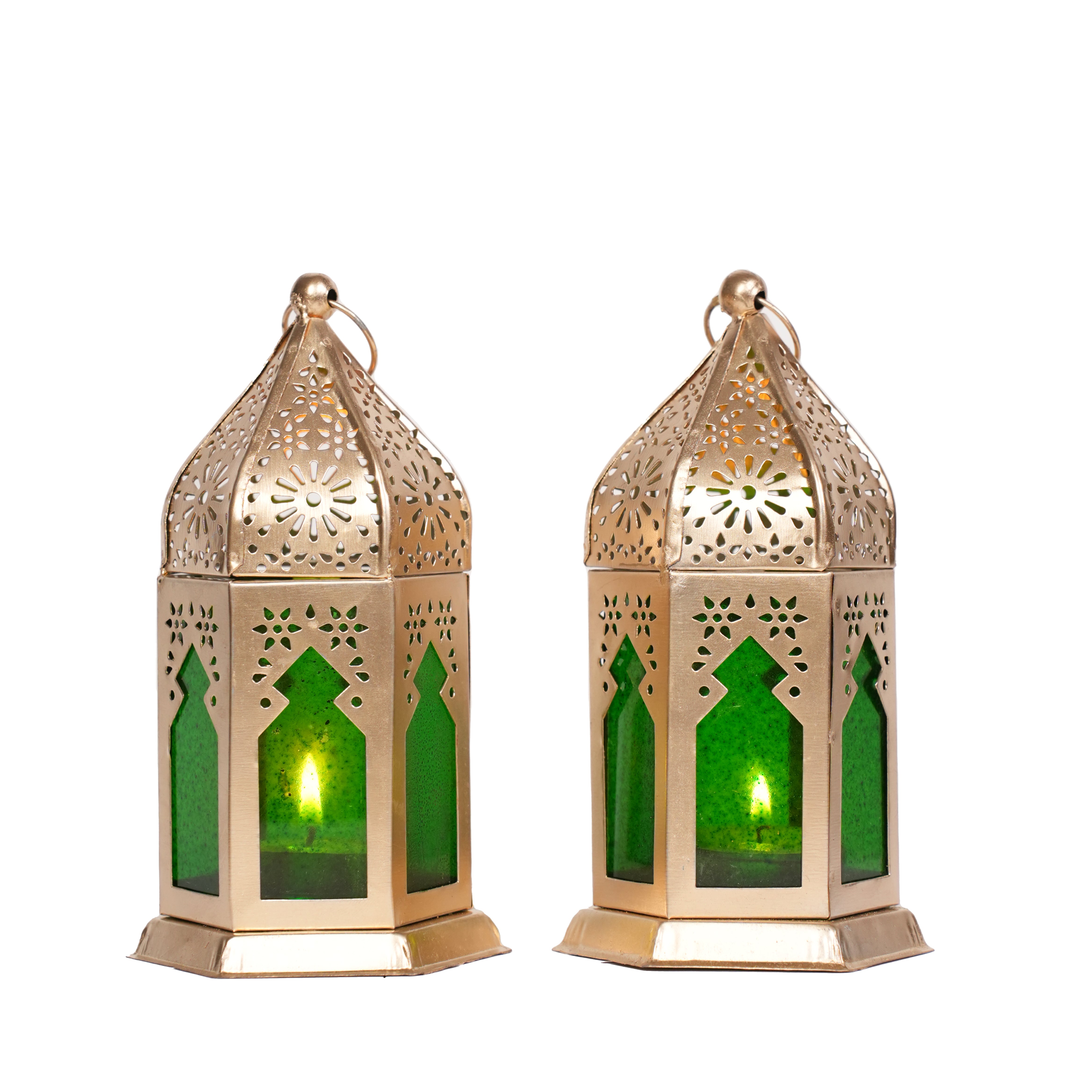 Emerald Moroccan Lanterns Set of 2
