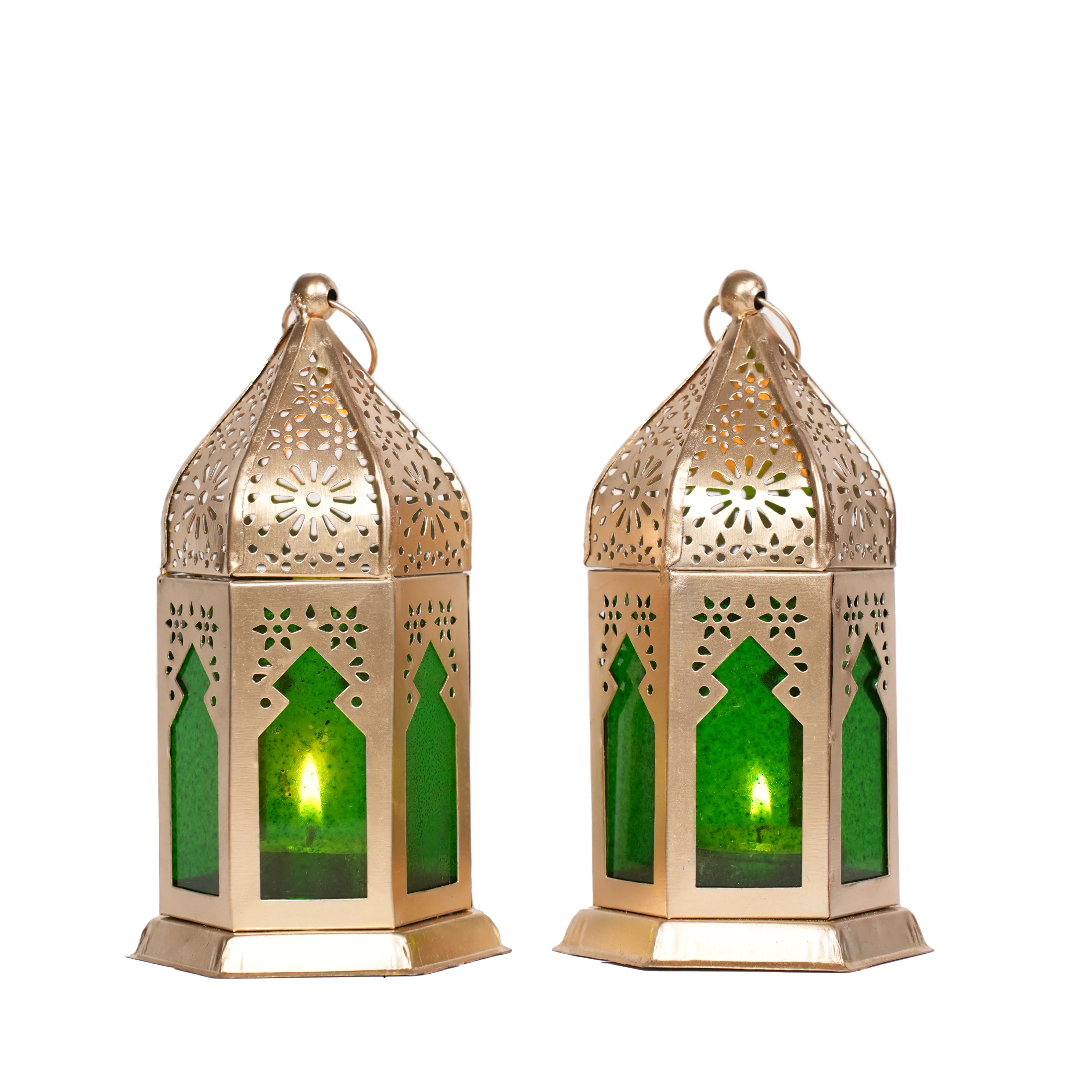 Emerald Moroccan Lanterns Set of 2