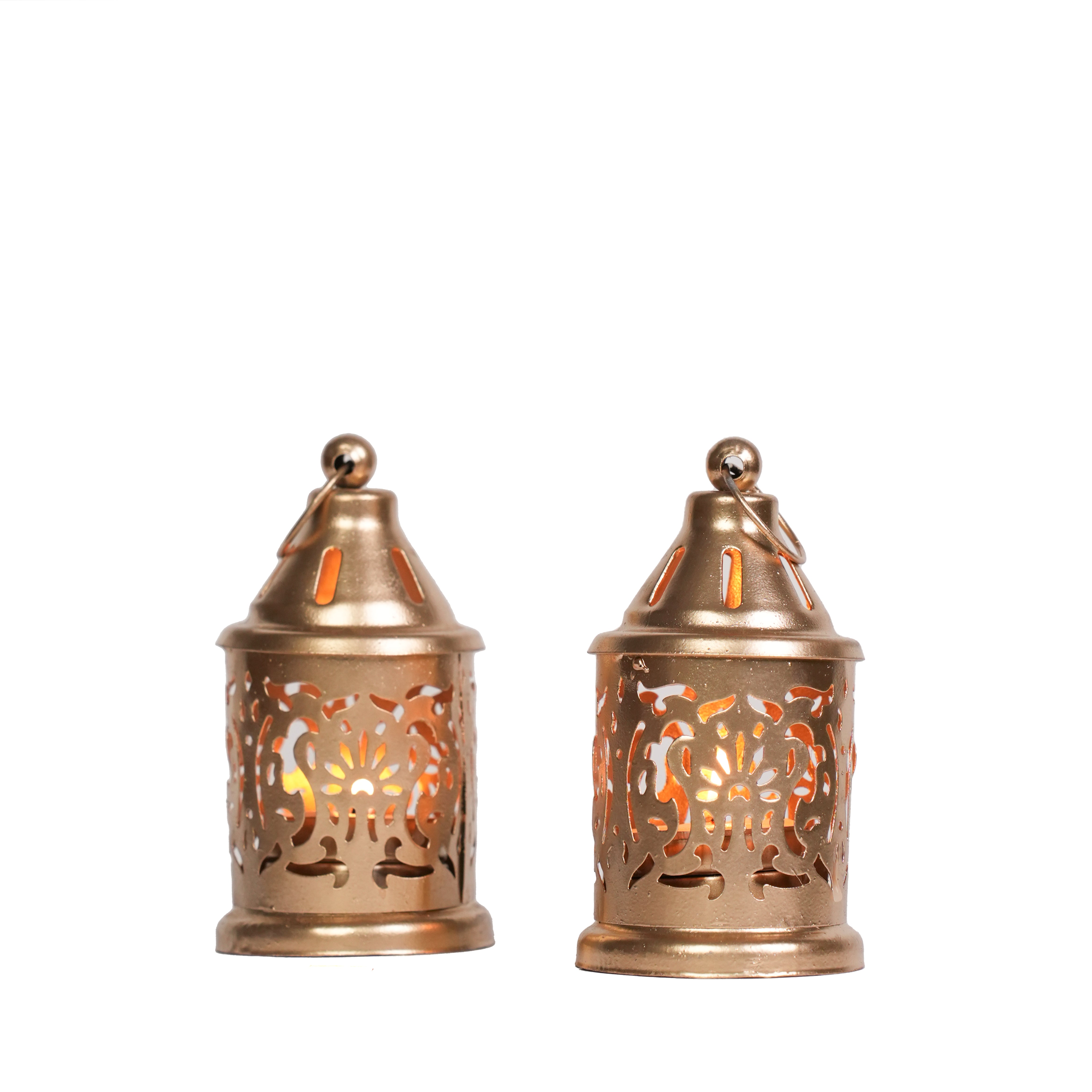 Golden Filigree Tea Light Holders Set of 2
