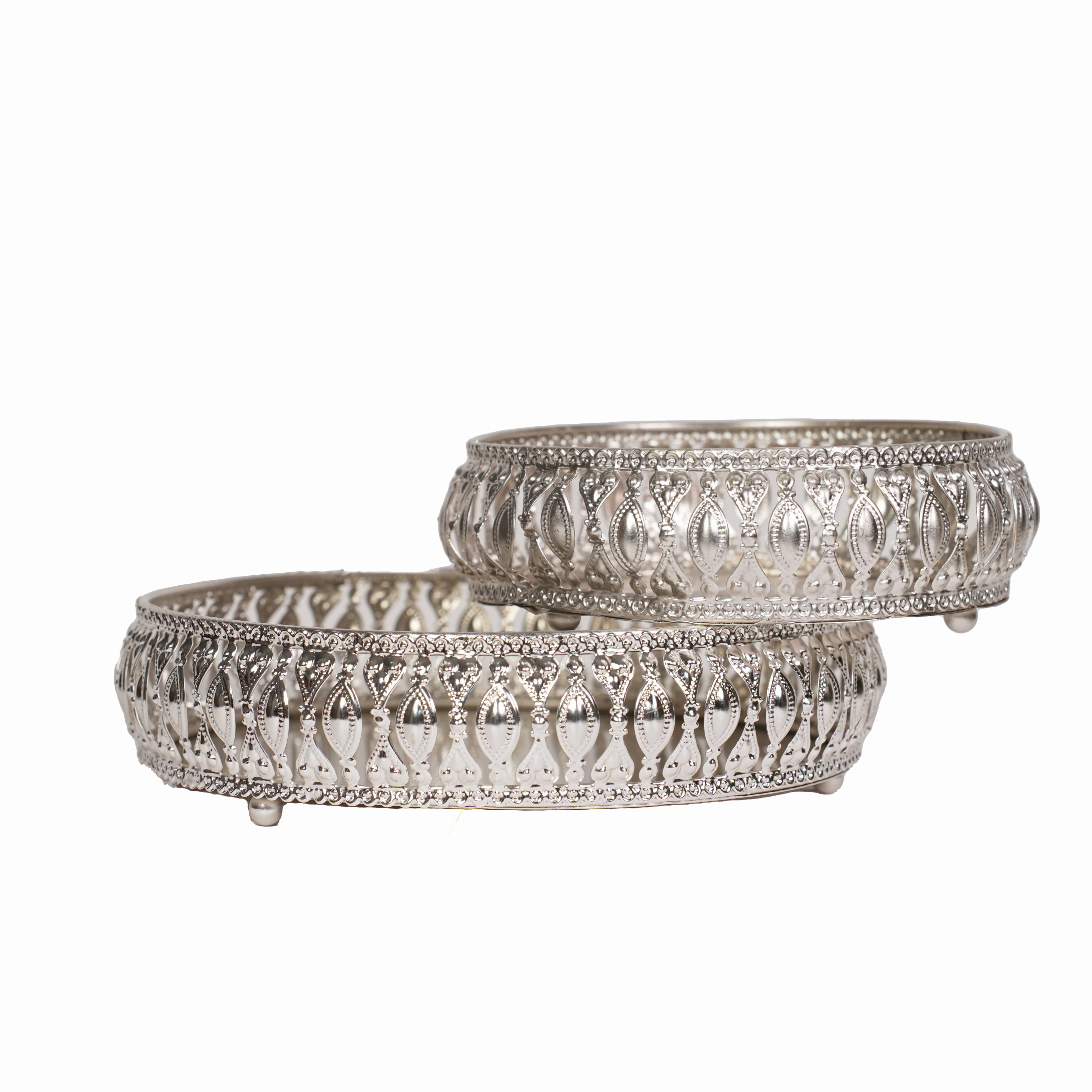 German Silver Serving Trays Set of 2