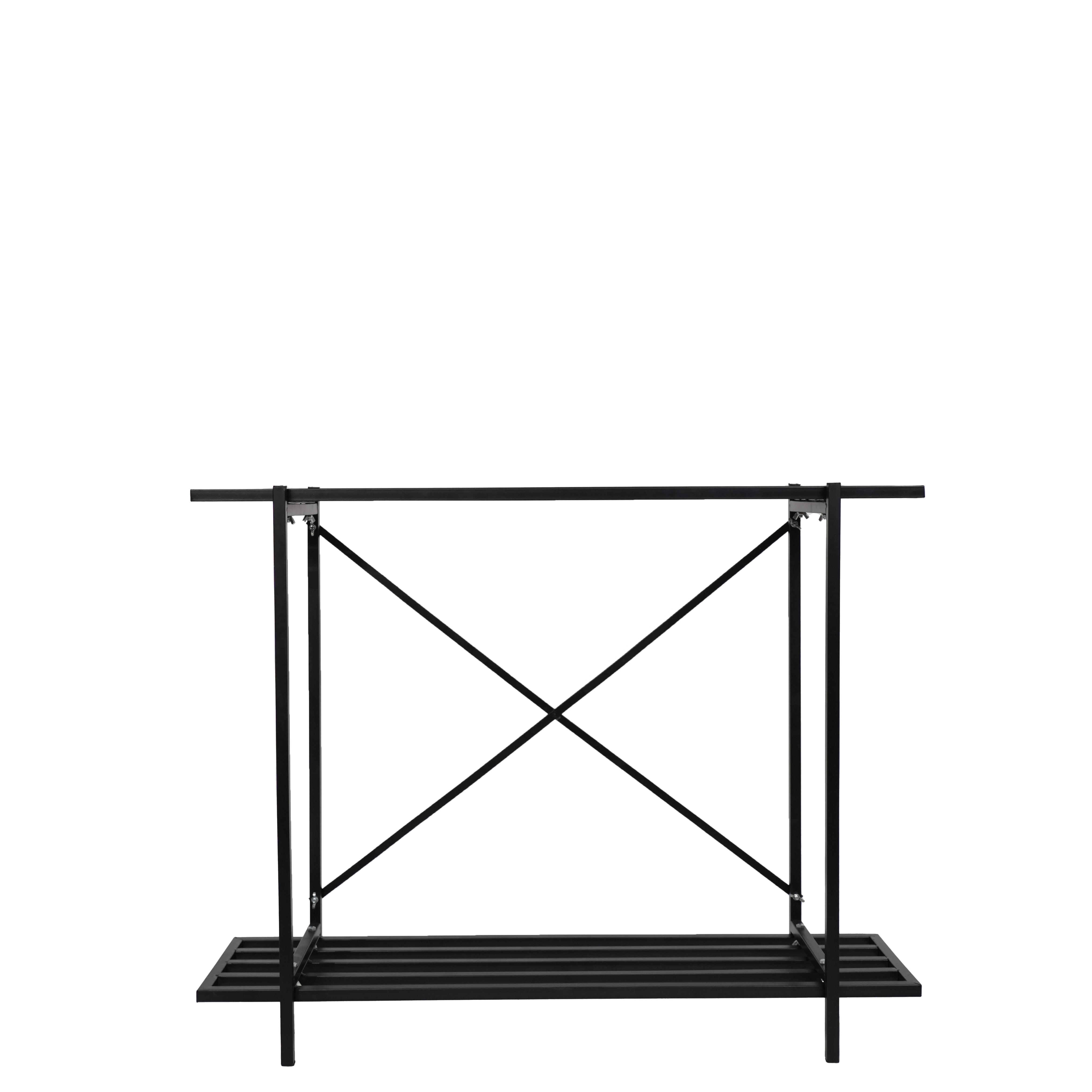 Modern Black 2 Tier Metal Plant Stand