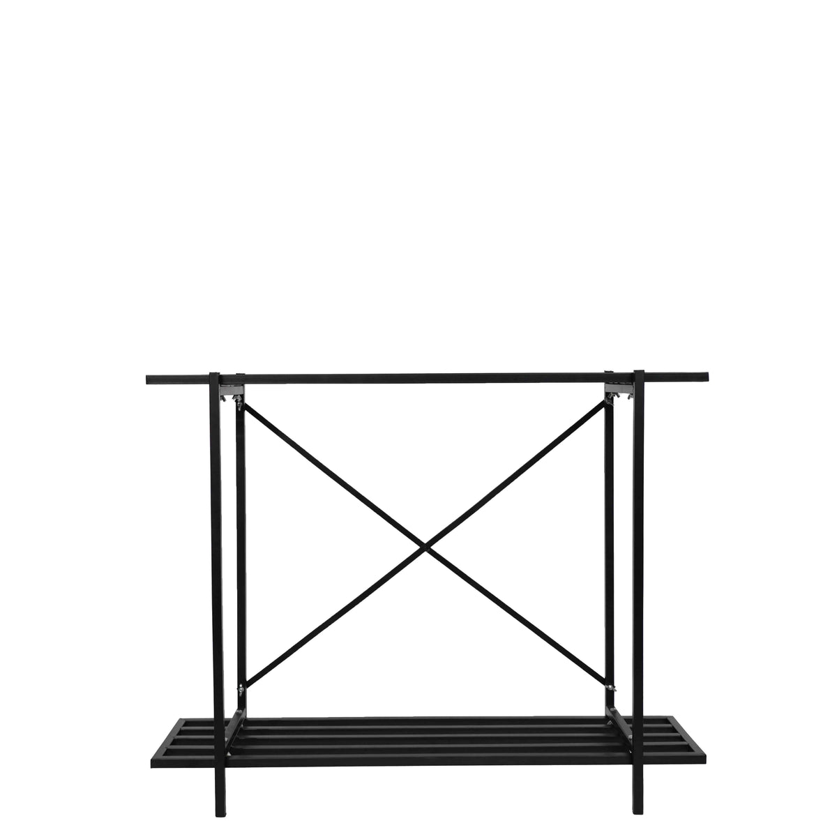 Modern Black 2-Tier Metal Plant Stand