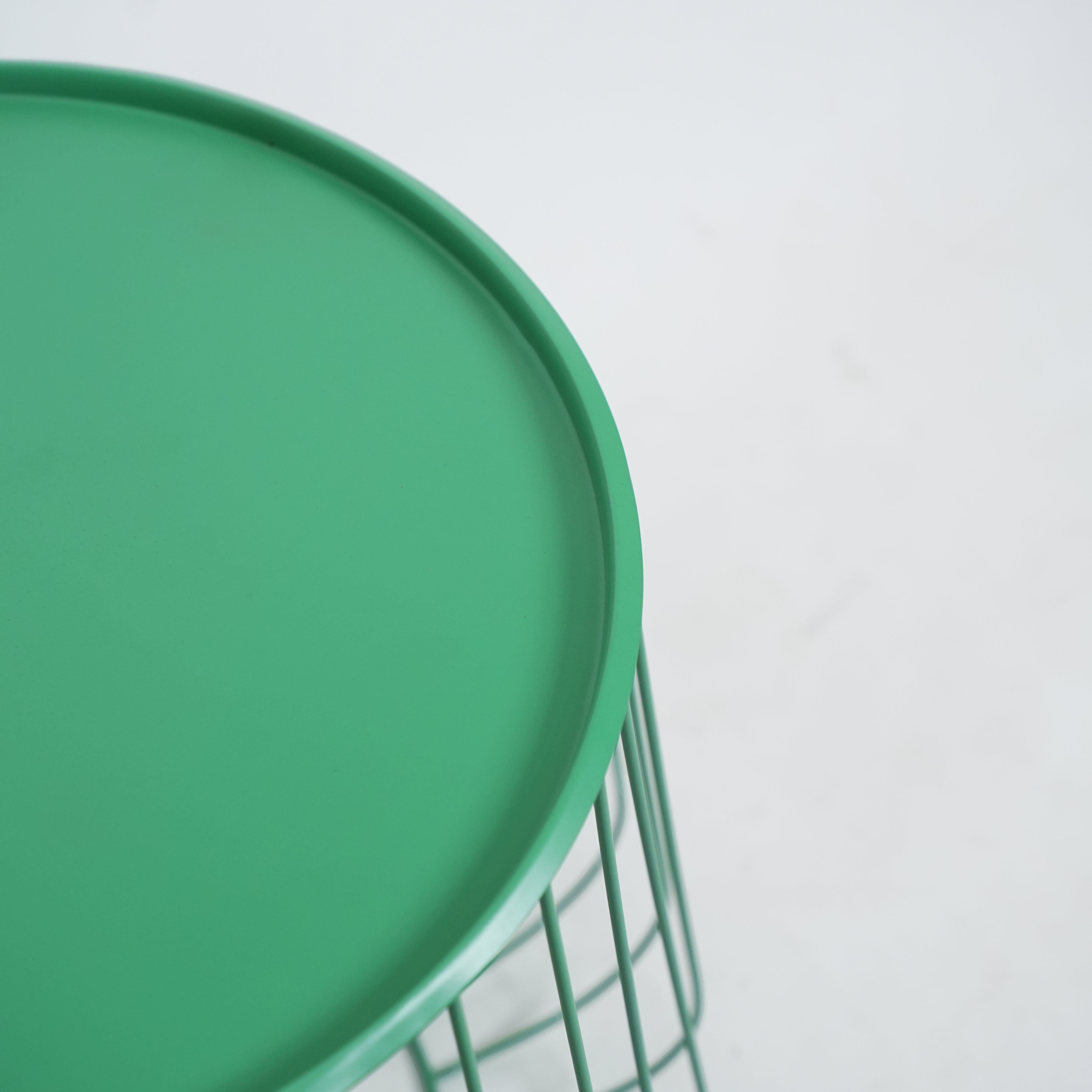 Green Round Wire Side Table