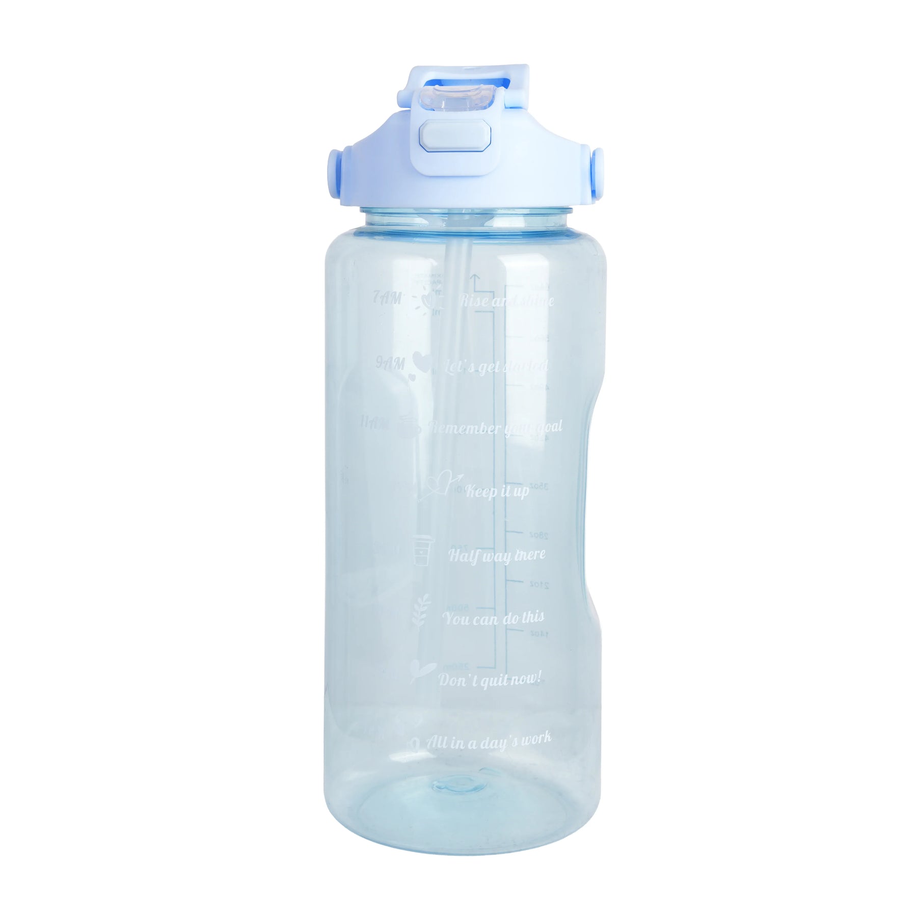 Premium Transparent Motivational Water Bottle in Deep Blue