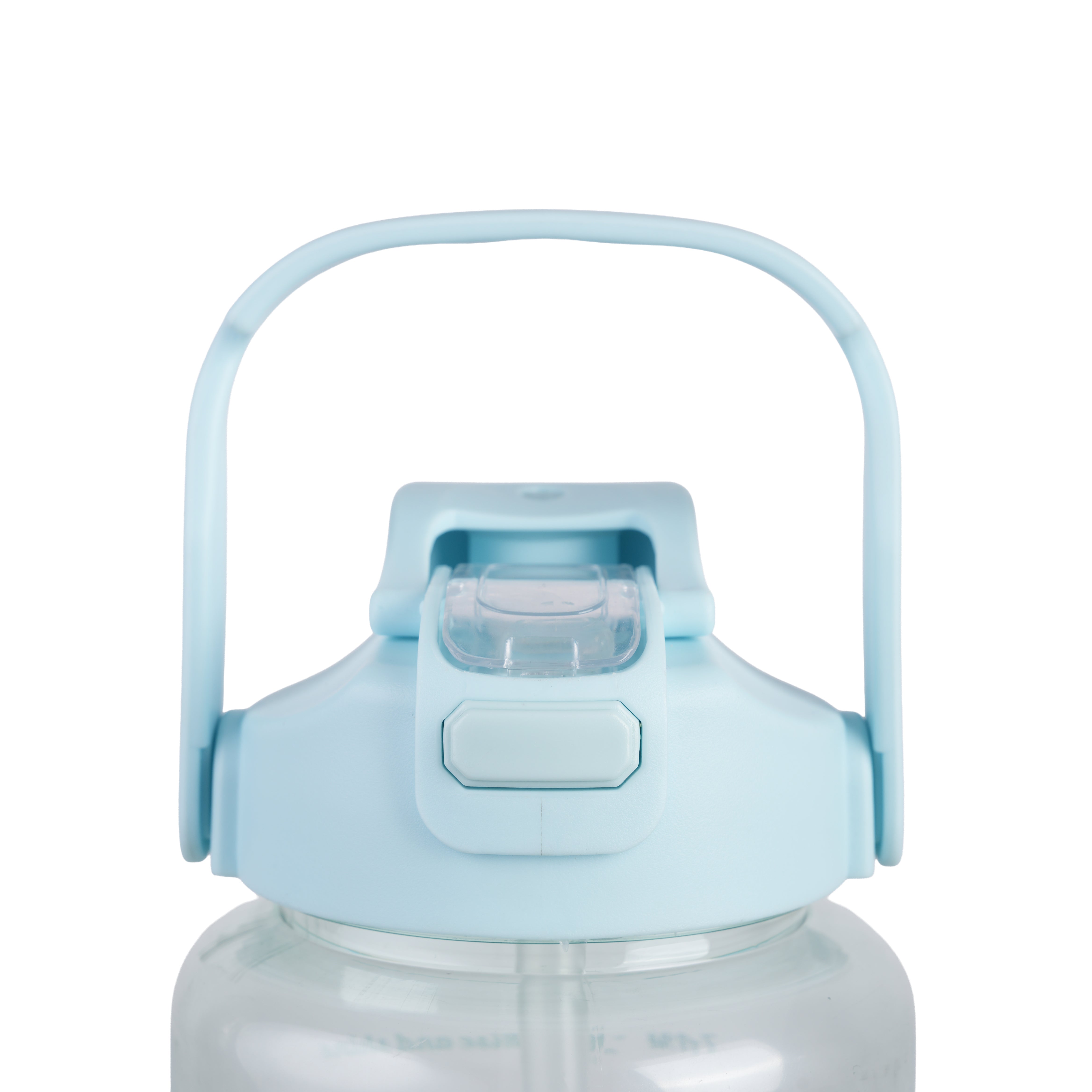 Premium Transparent Motivational Water Bottle in Sky Blue