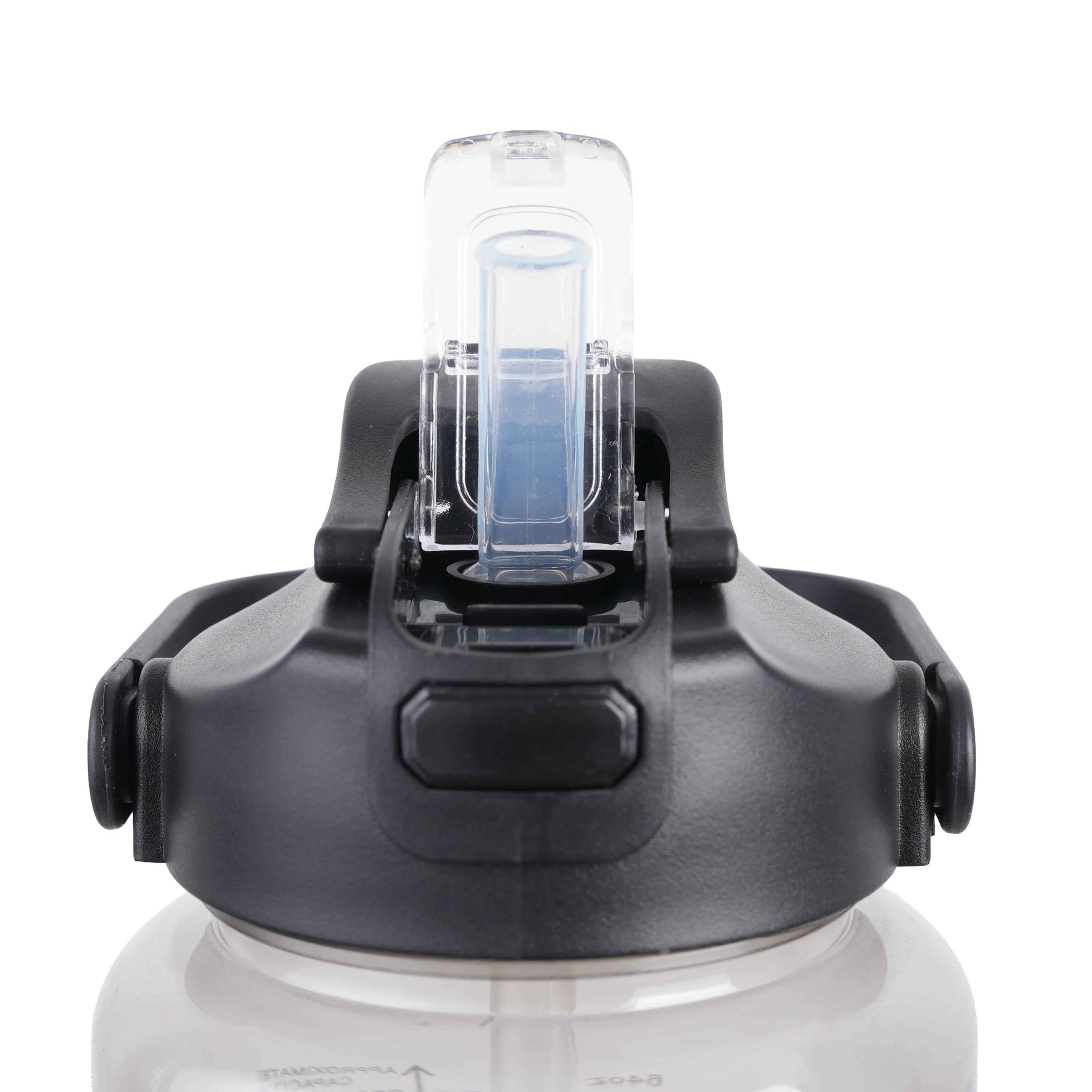 Premium Transparent Motivational Water Bottle in Black