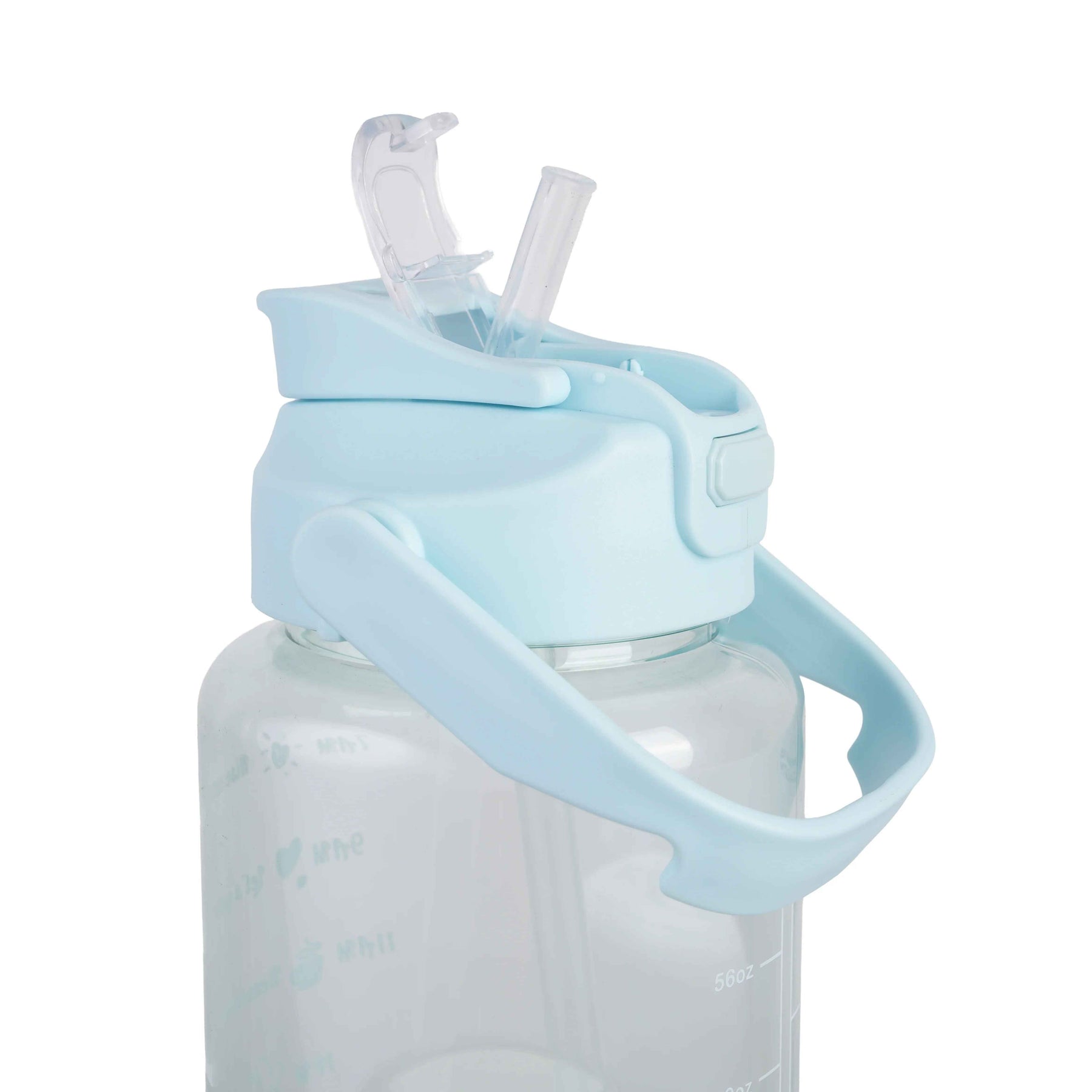 Premium Transparent Motivational Water Bottle in Sky Blue
