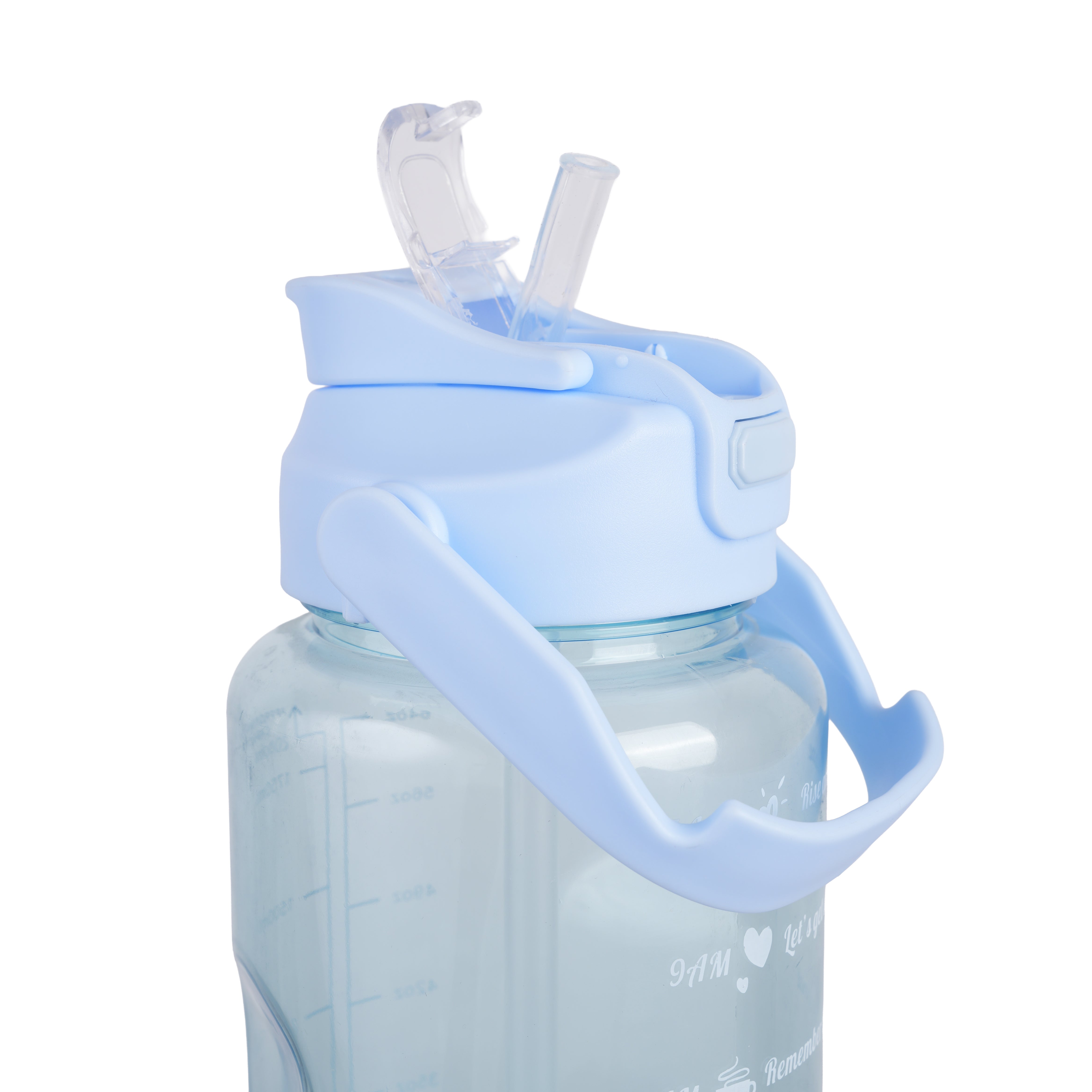 Premium Transparent Motivational Water Bottle in Deep Blue