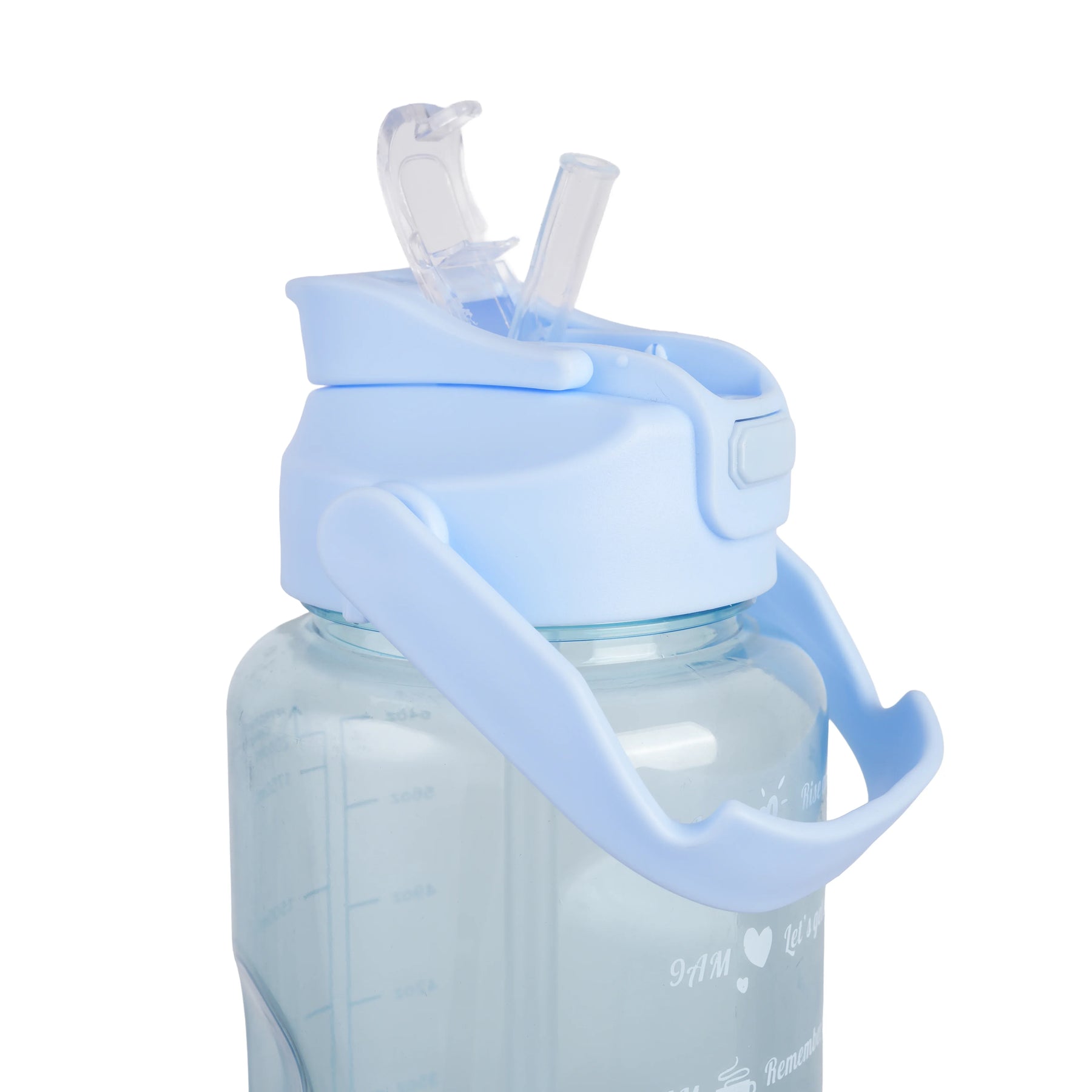 Premium Transparent Motivational Water Bottle in Deep Blue