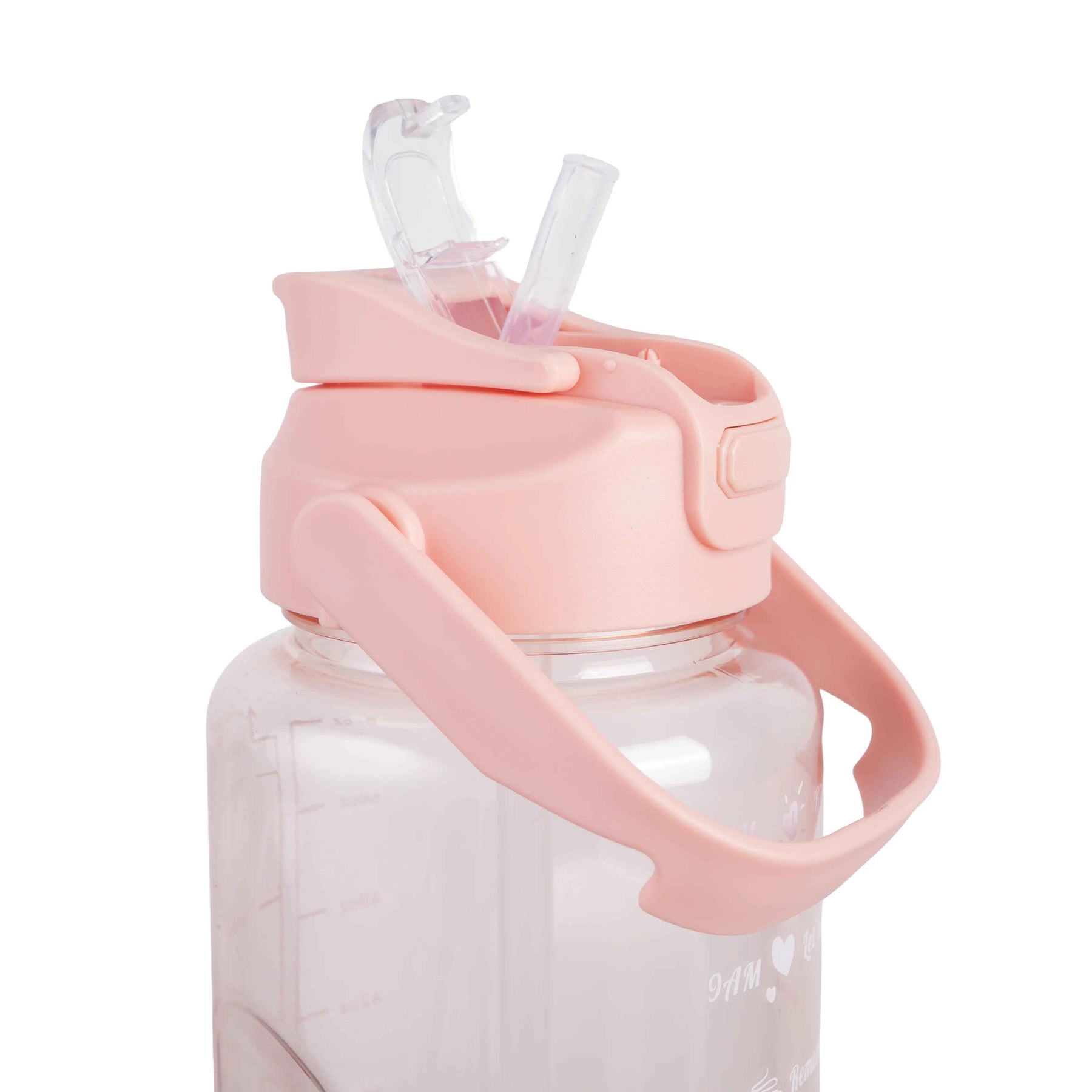 Premium Transparent Motivational Water Bottle in Pink